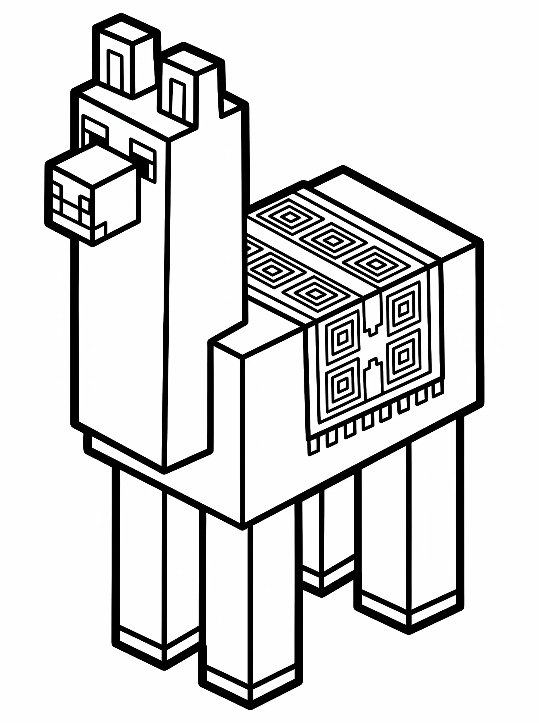 Llama with Patterned Rug