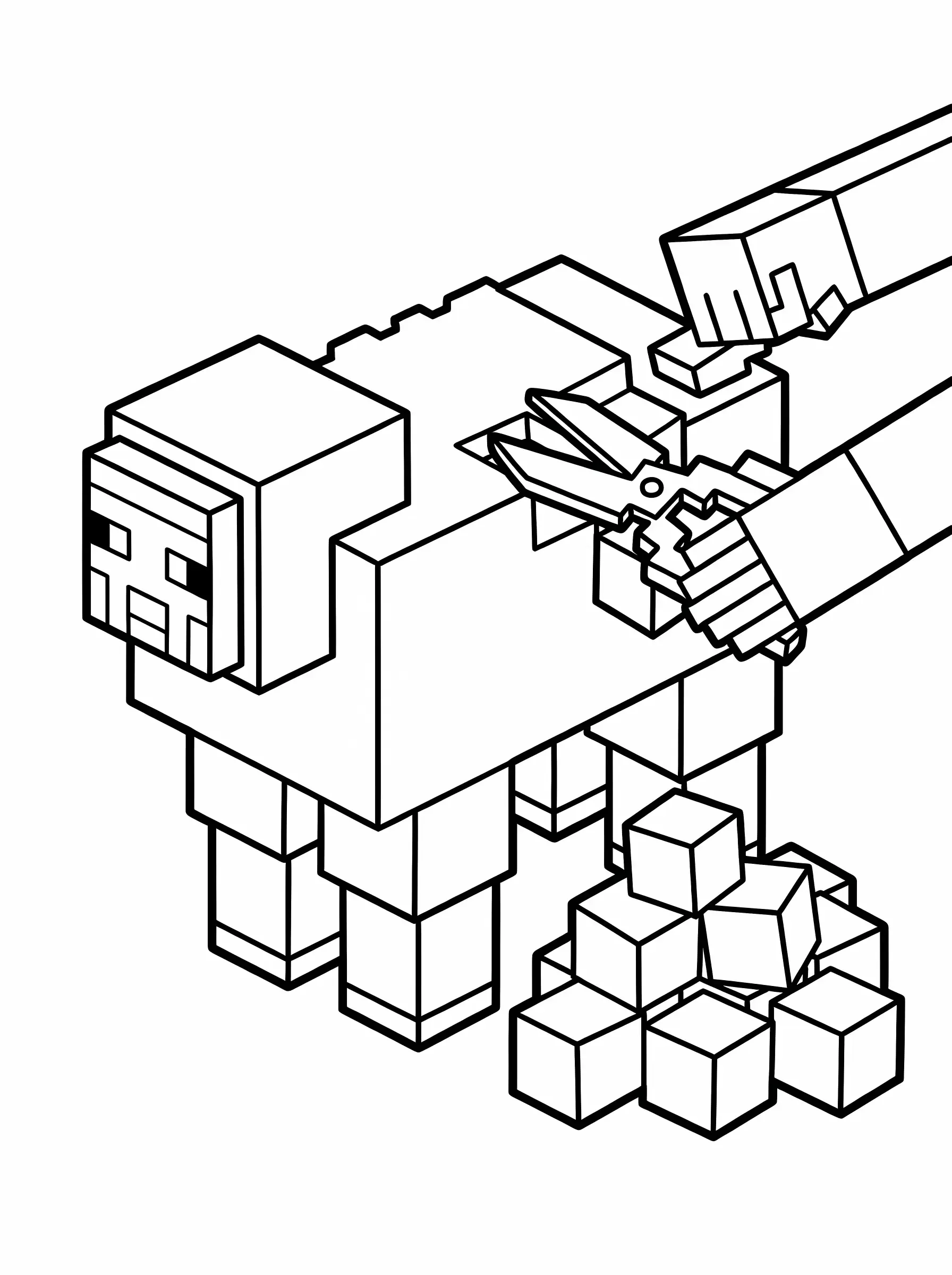 Sheared Sheep and Wool Blocks
