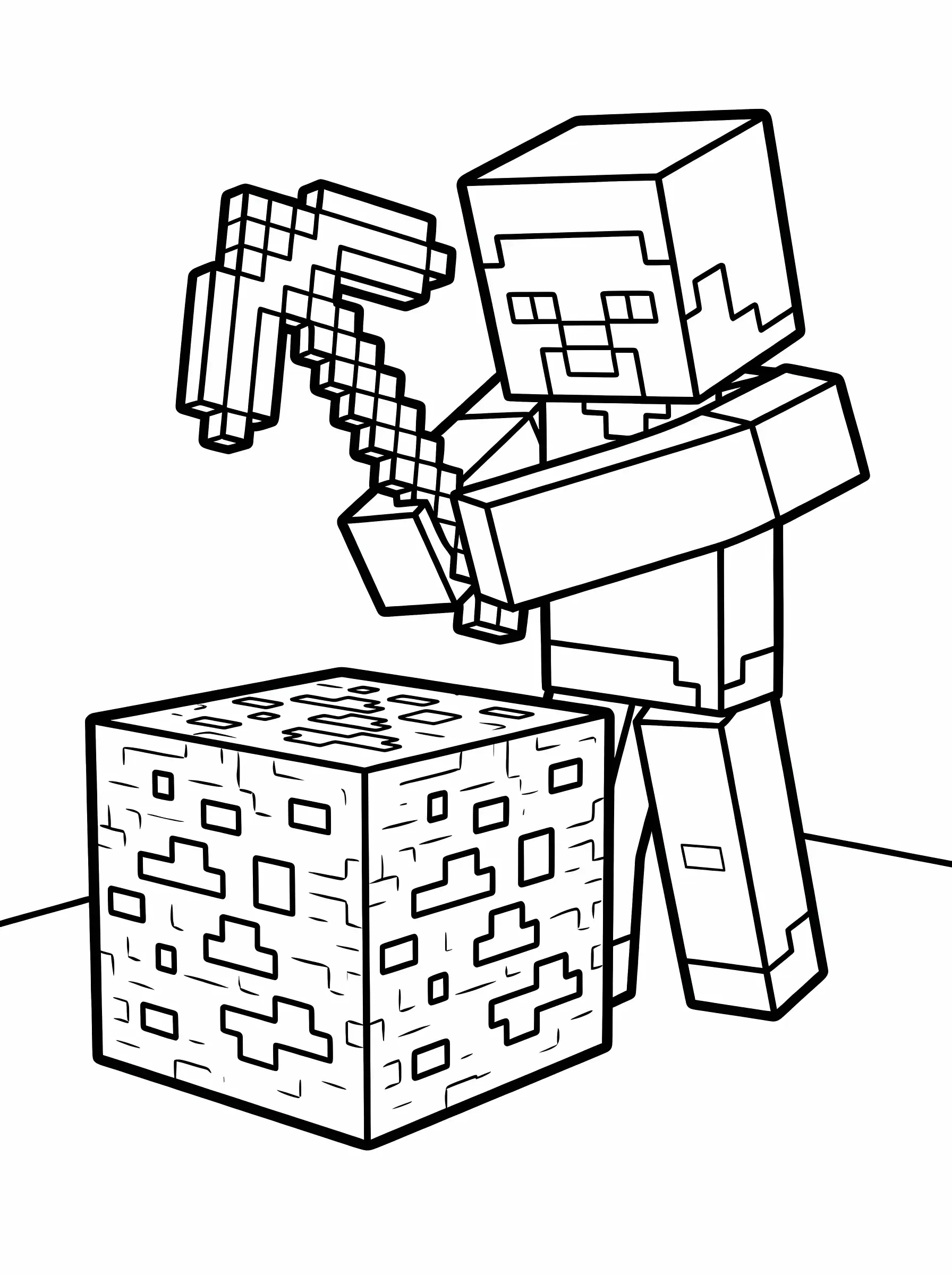 Steve Mining Diamond Ore