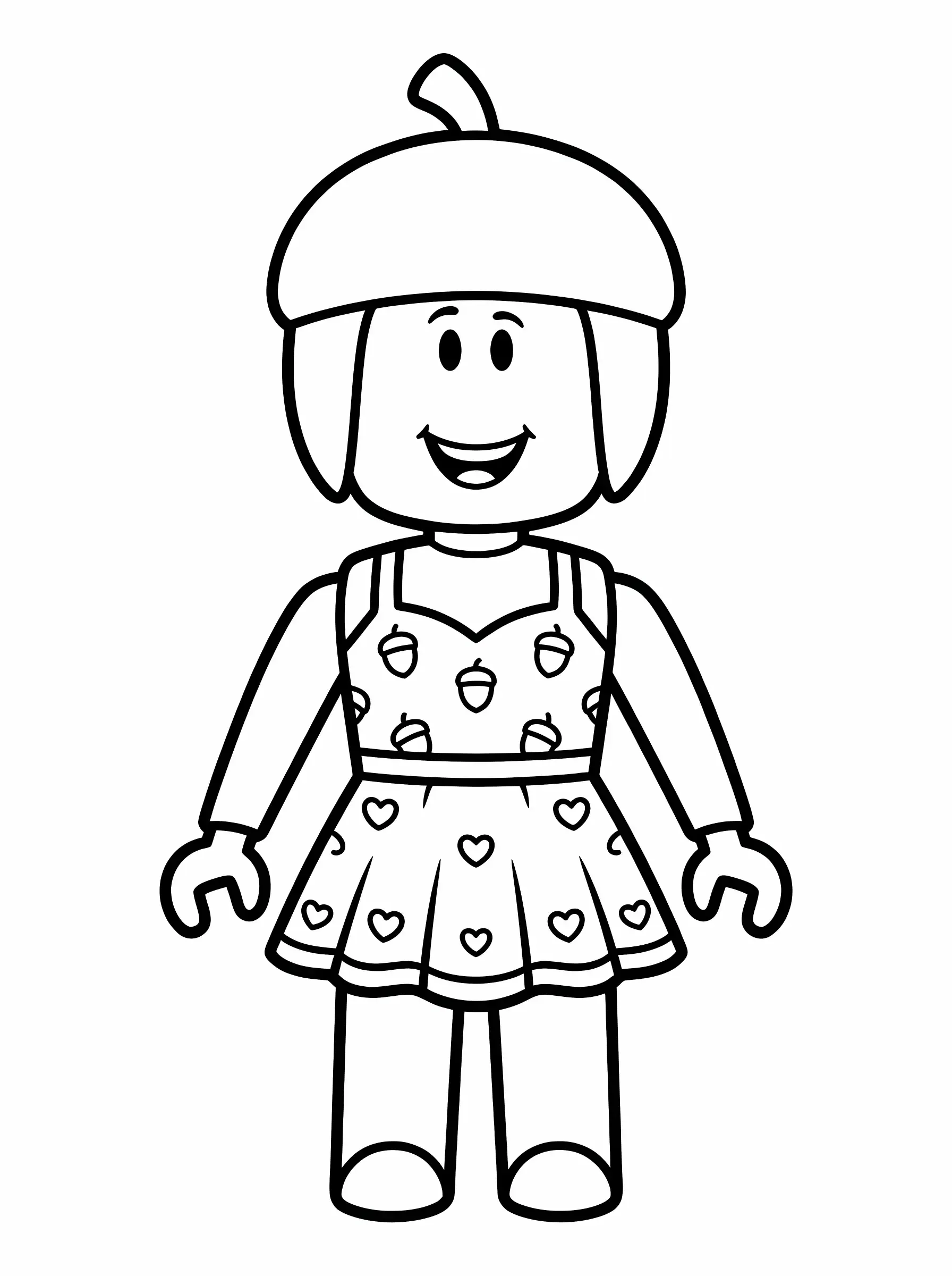 Acorn Hair Girl in a Pretty Dress
