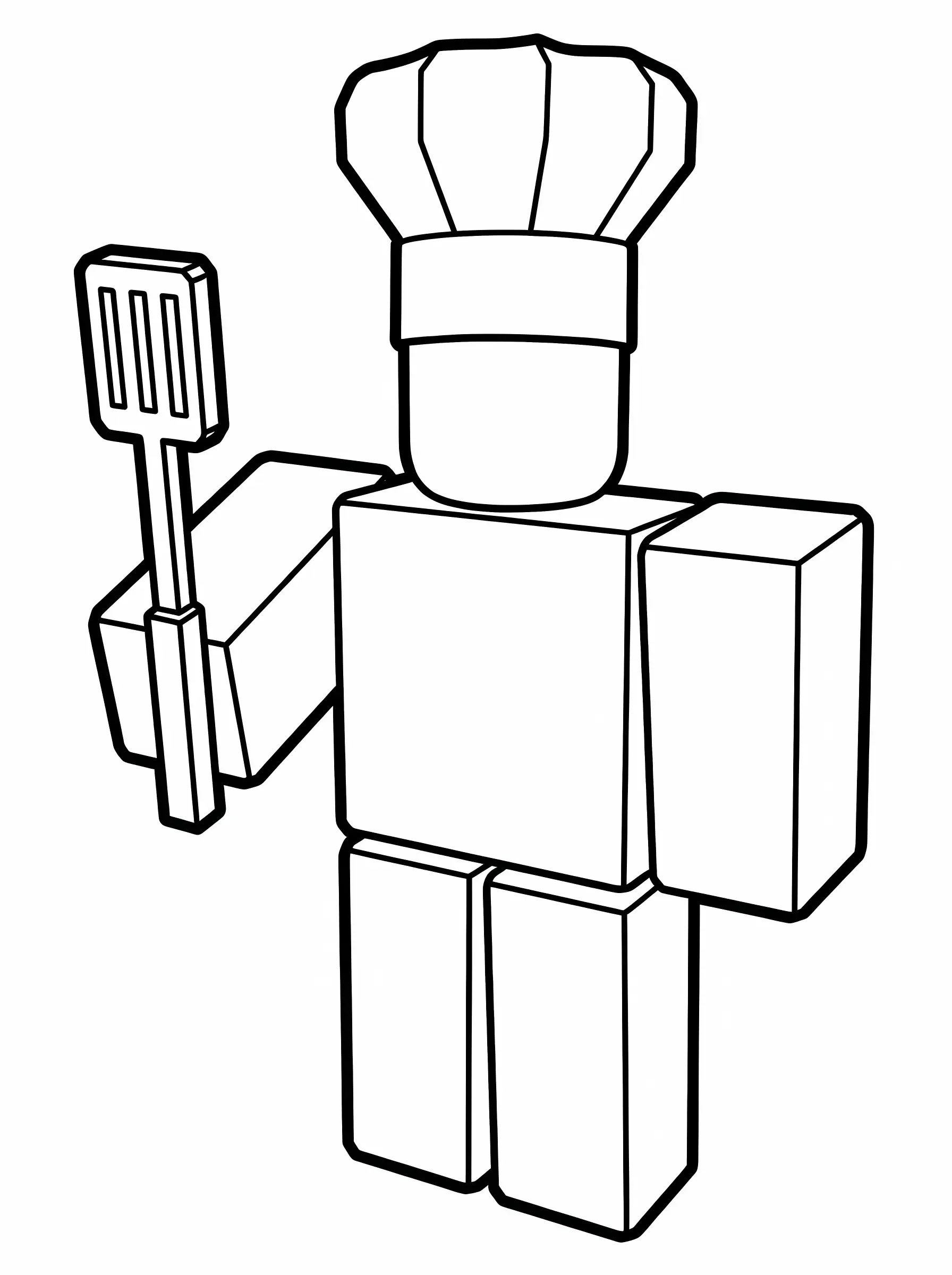 Blocky Cook with Tall Chef Hat