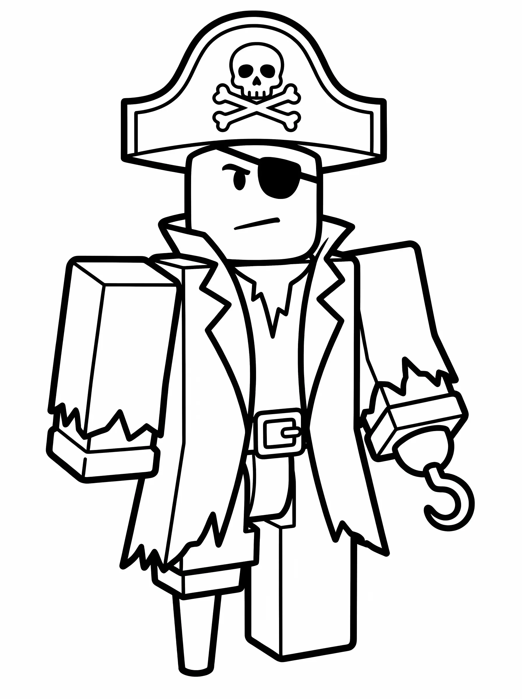 Blocky Pirate with Eye Patch and Hat