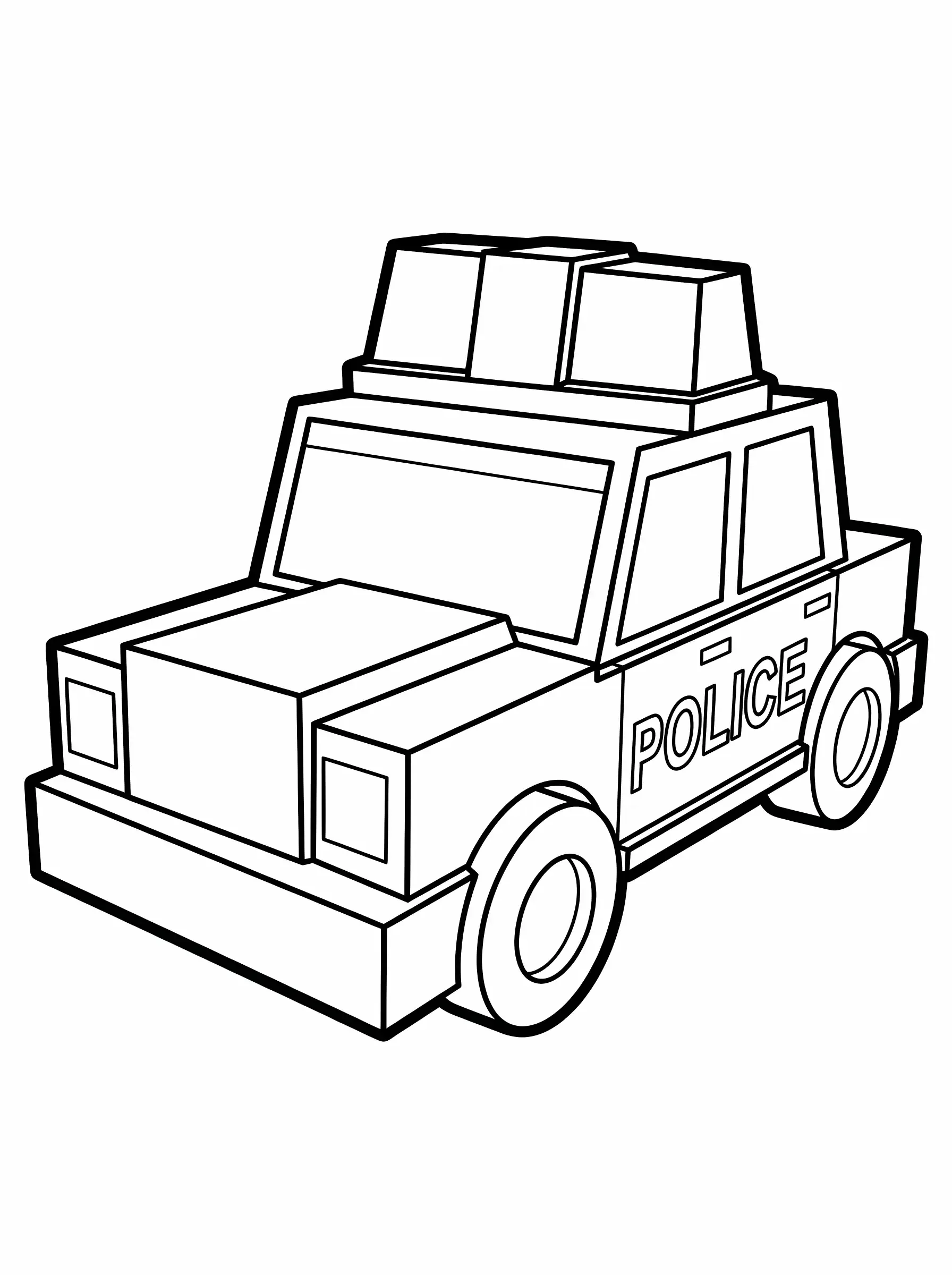 Blocky Police Car with Big Siren