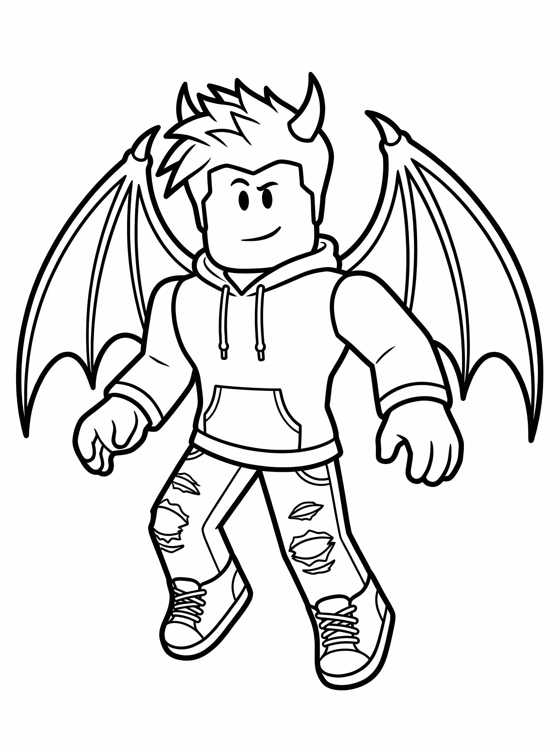 Cool Boy with Bat Wings and Horns