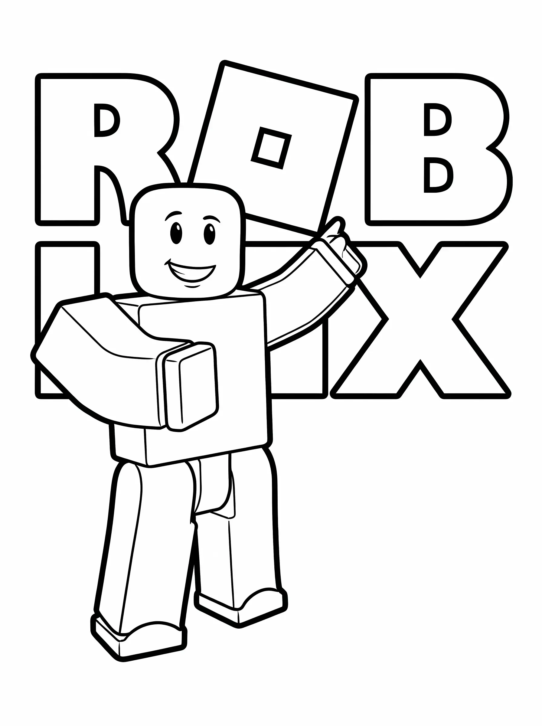 Friendly Blocky Noob and Big Letters