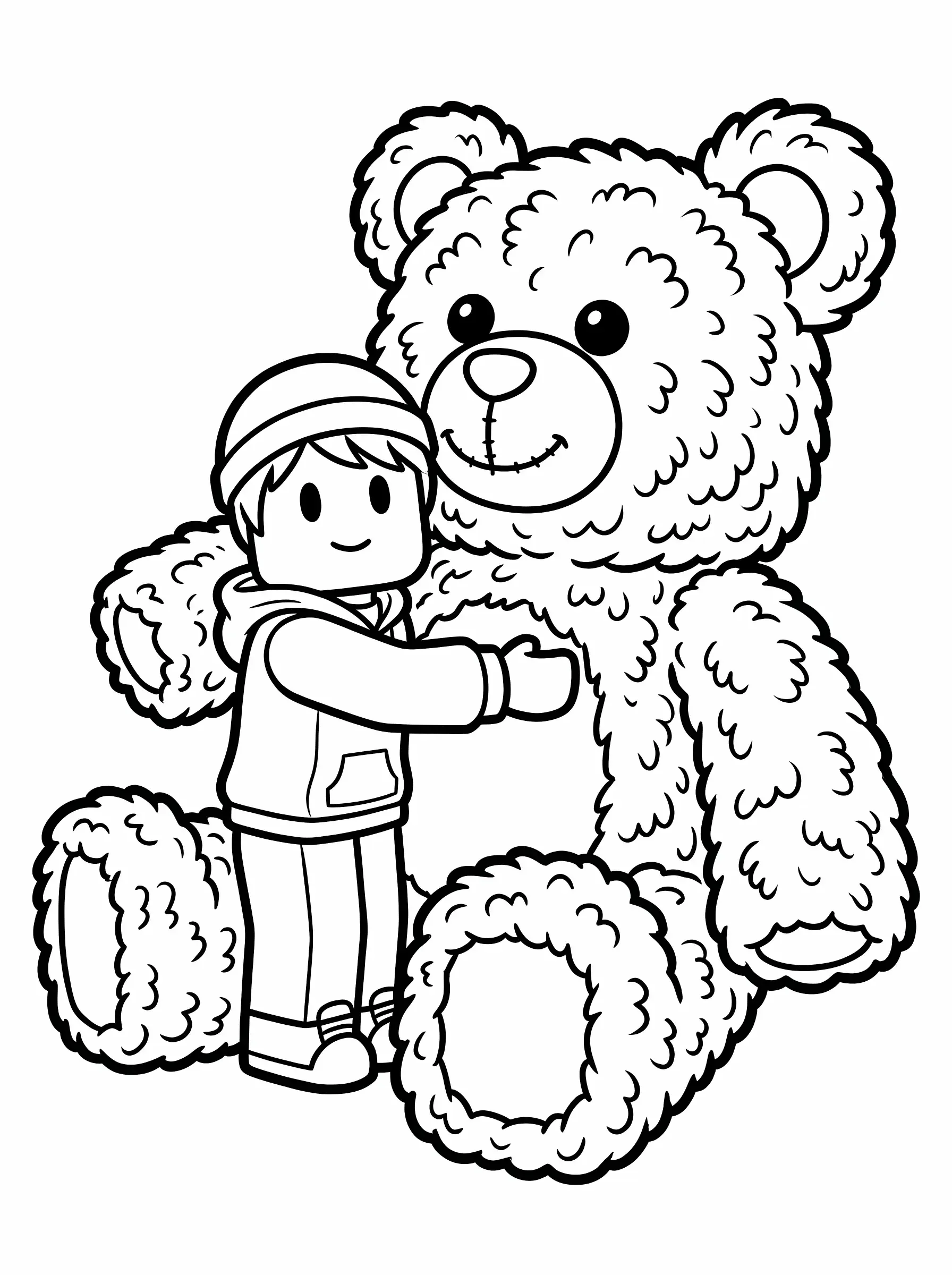 Hugging a Giant Fluffy Teddy Bear