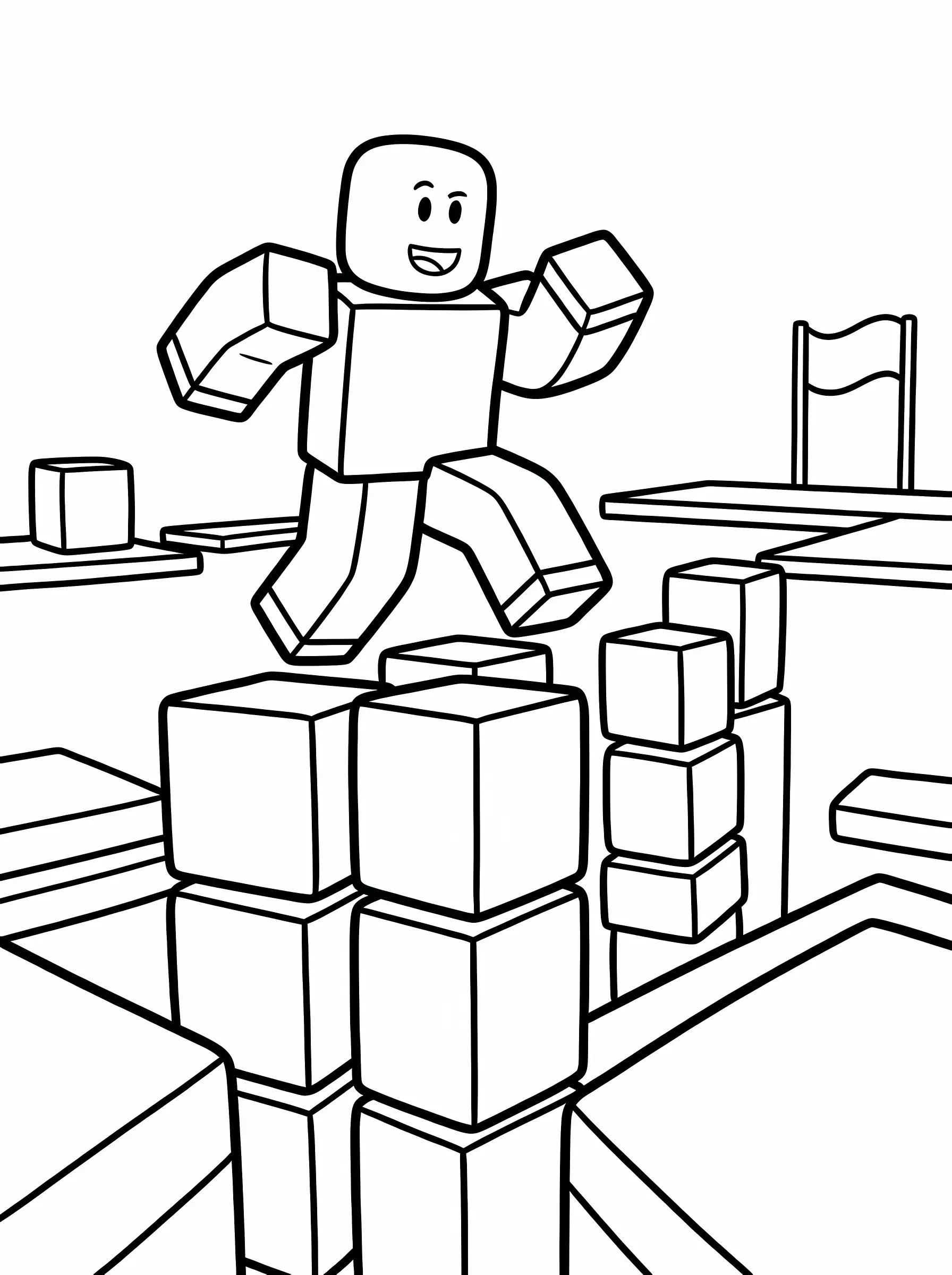 Jumping Over Obby Blocks