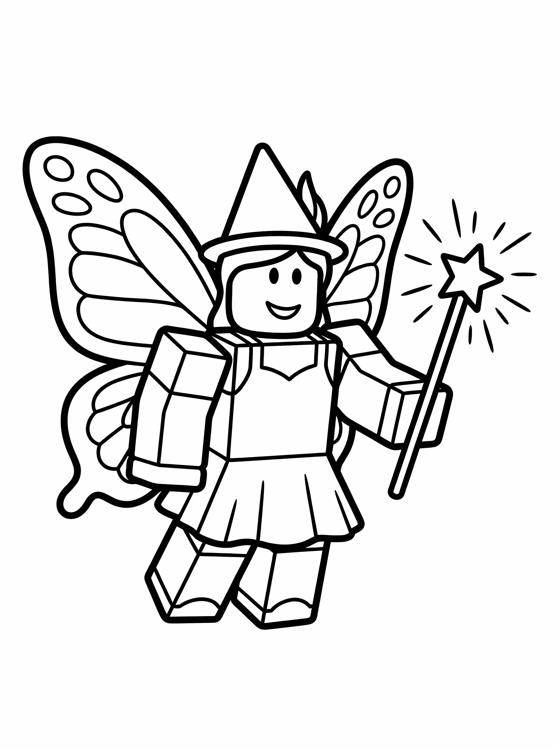 Roblox Coloring Pages Little Fairy with Magic Wand