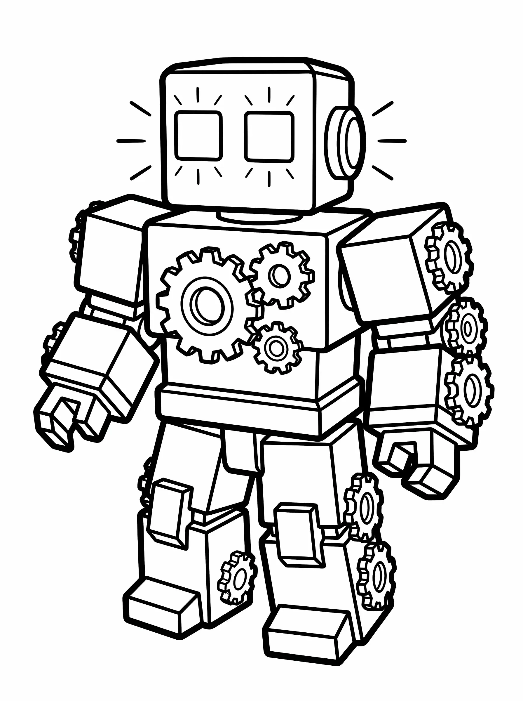 Metal Robot with Square Eyes