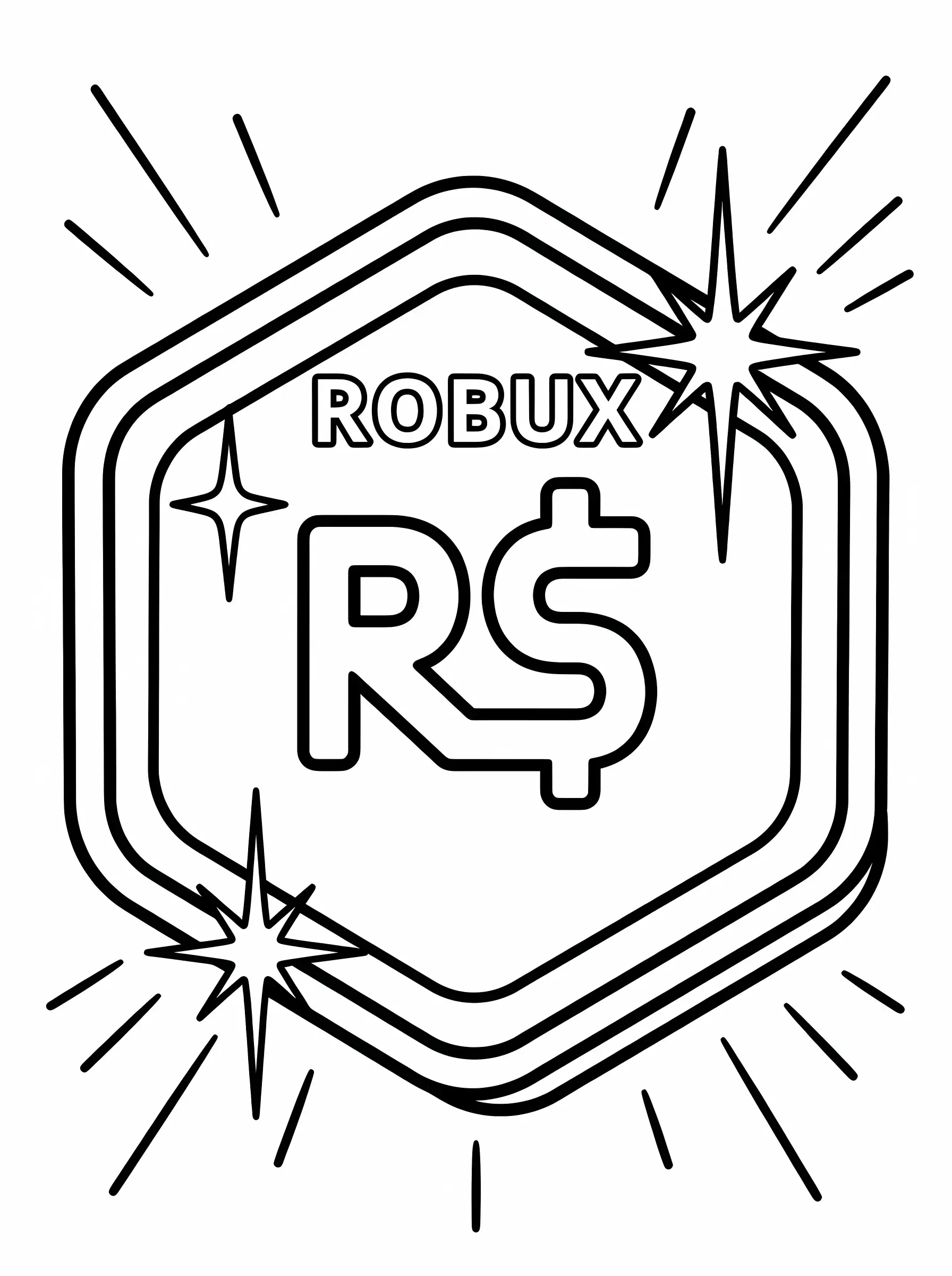Shiny Hexagon Robux Coin