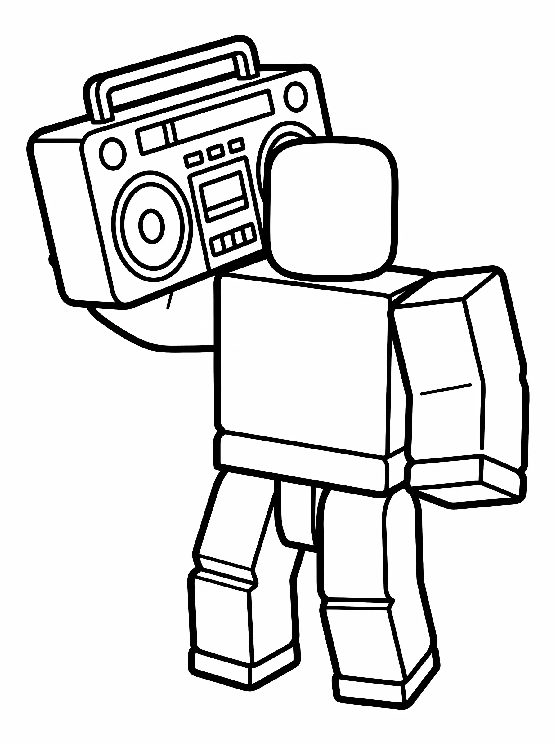 Square Boy with Loud Boombox