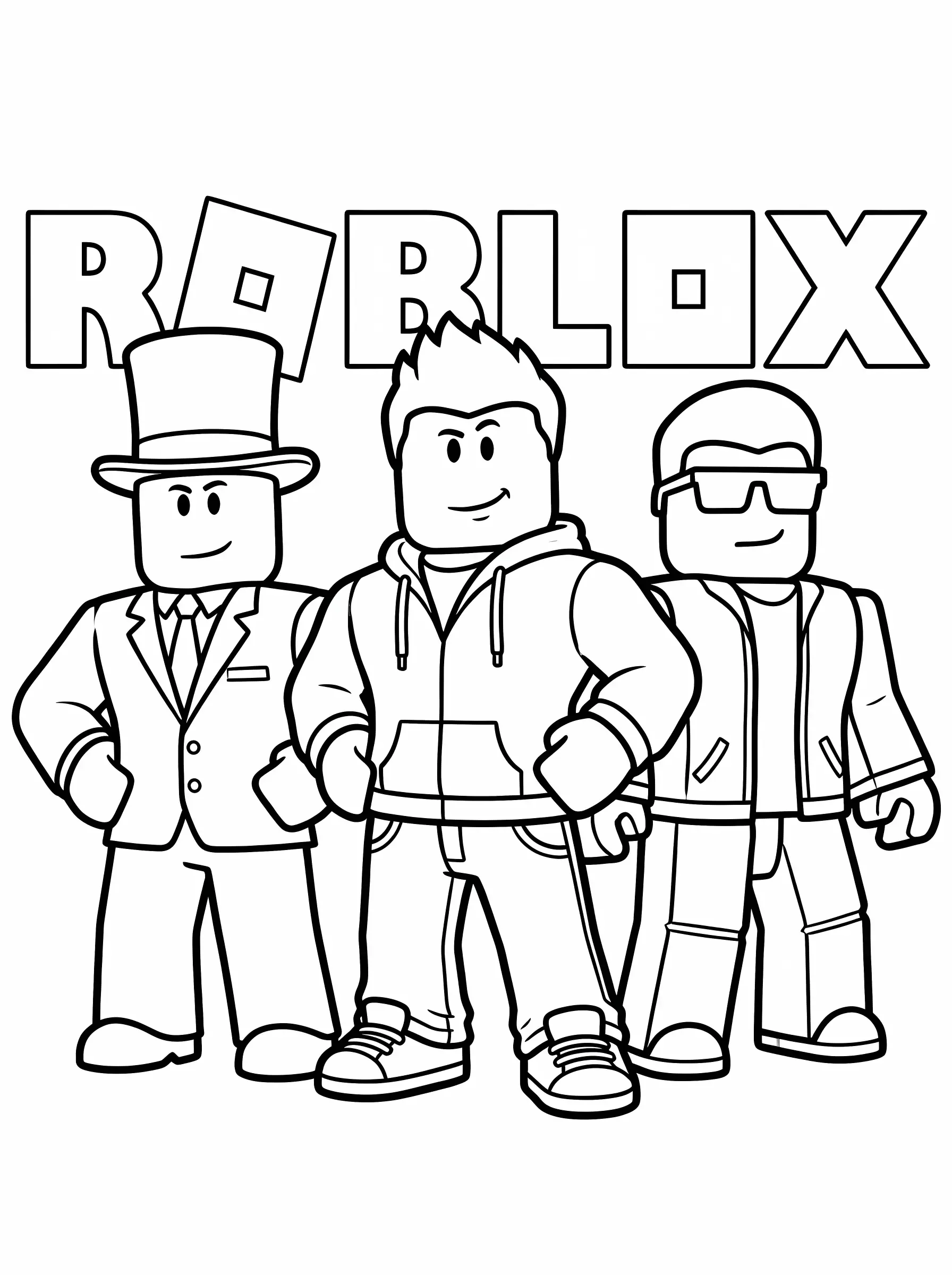 Roblox Coloring Pages Team Posing Together