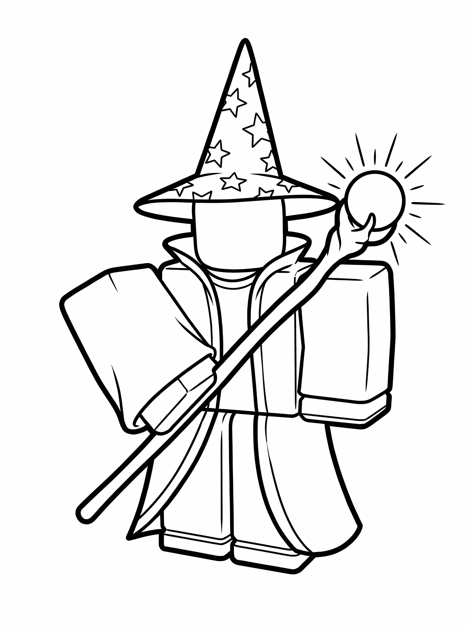 Wizard with Starry Hat and Staff