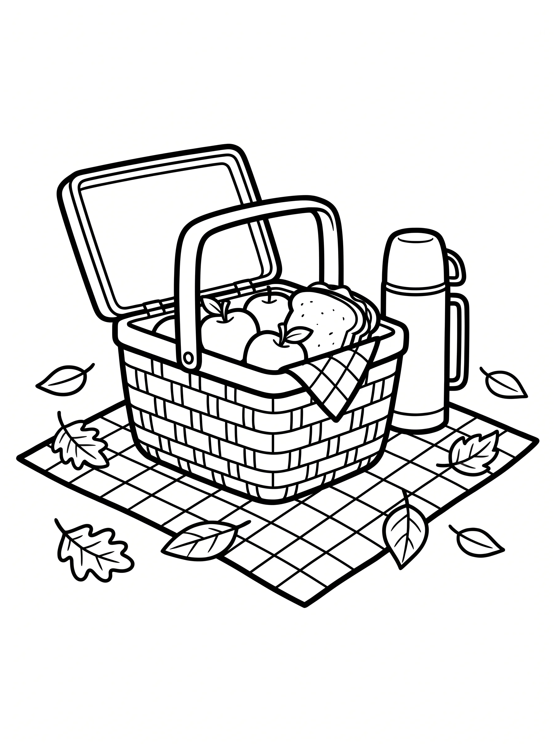 Autumn Picnic Basket on a Blanket