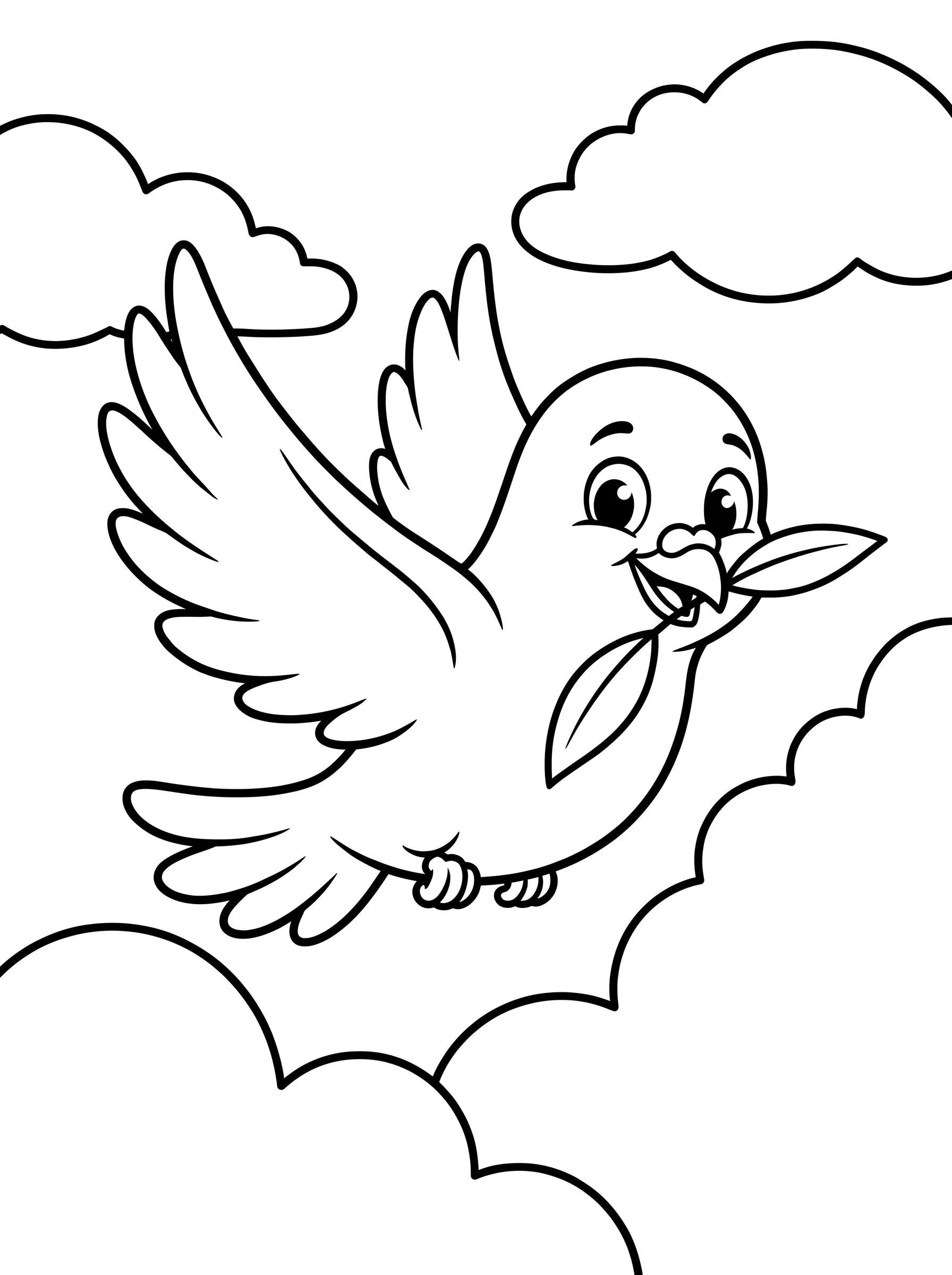 Cheerful Dove in the Clouds