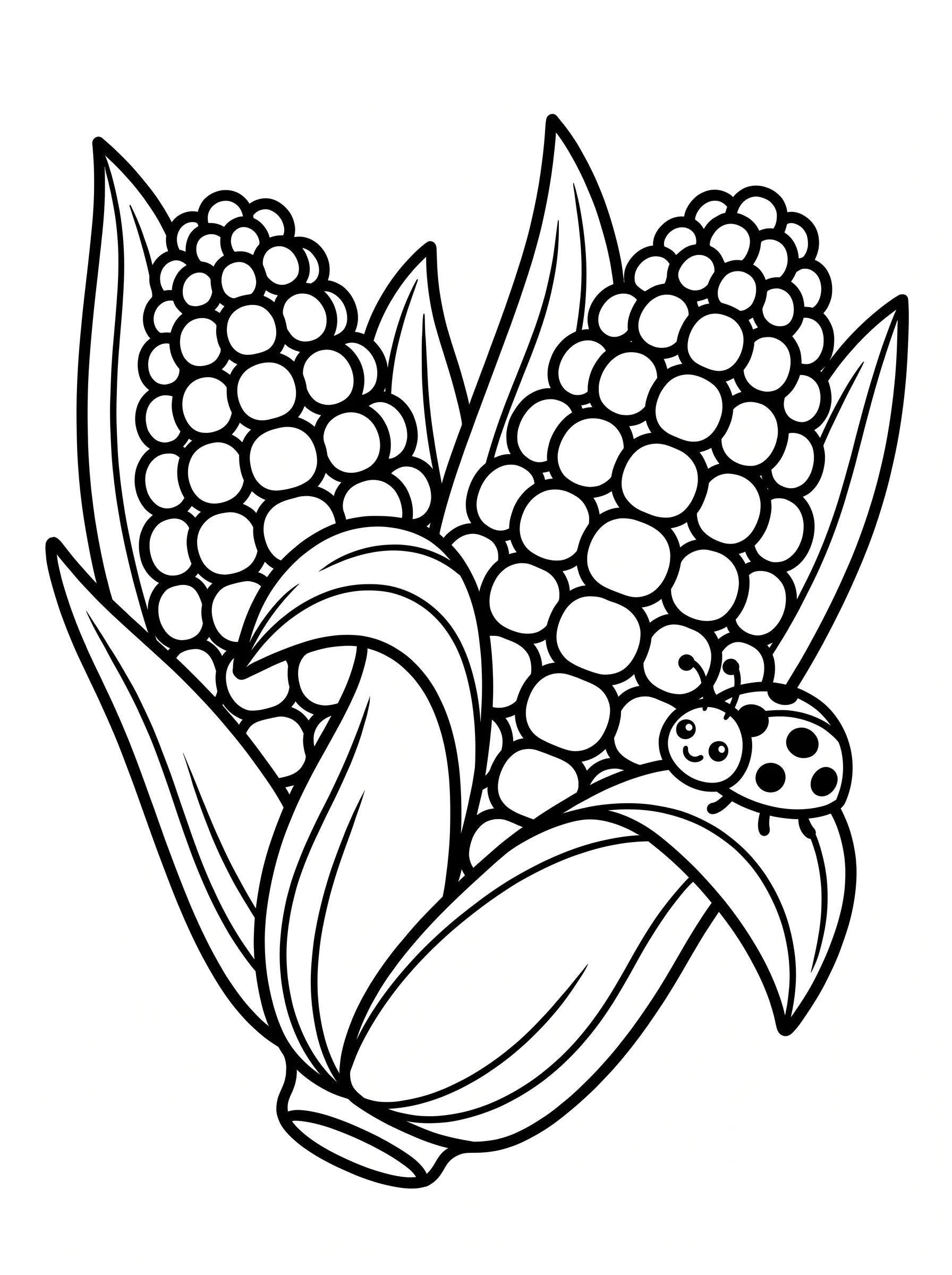 Ears of Corn and a Ladybug