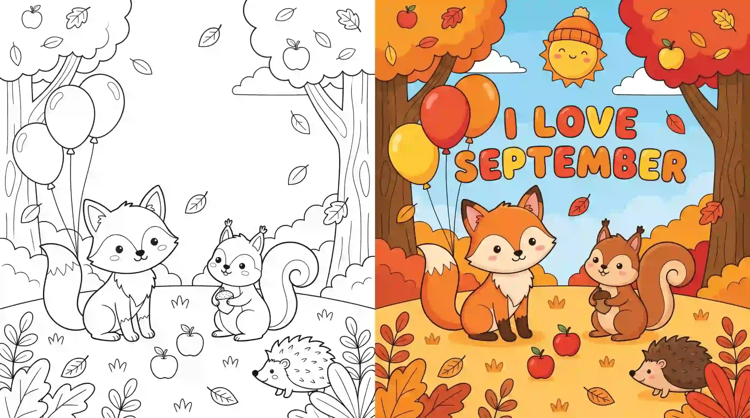36 September Coloring Pages (Printable PDFs)