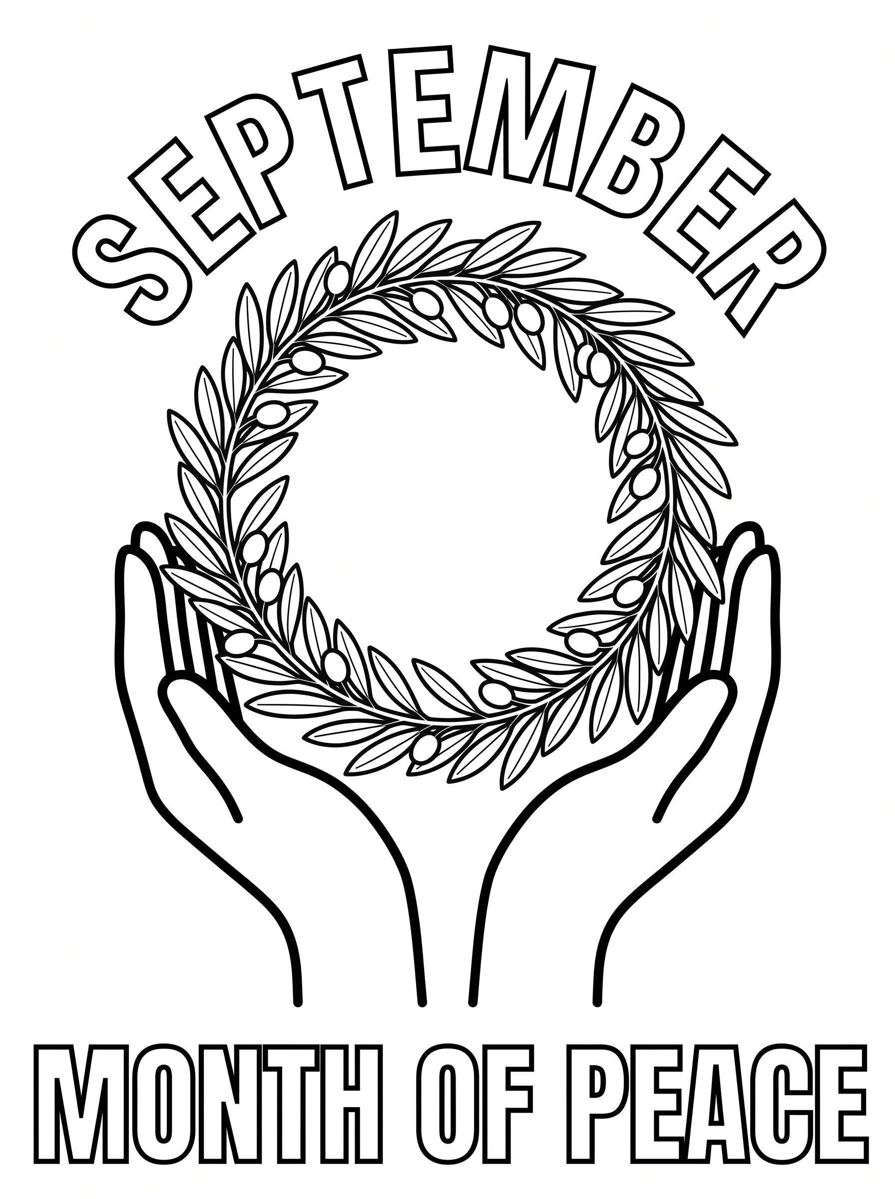 Friendly Hands with an Olive Wreath