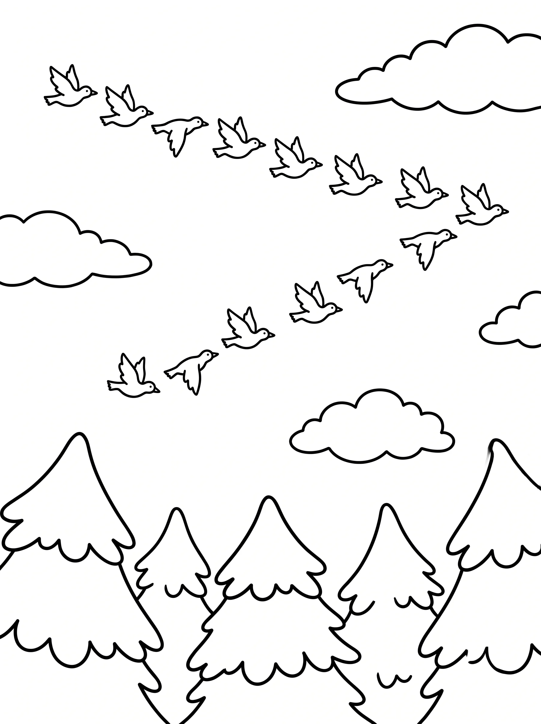 Migrating Birds in the Autumn Sky