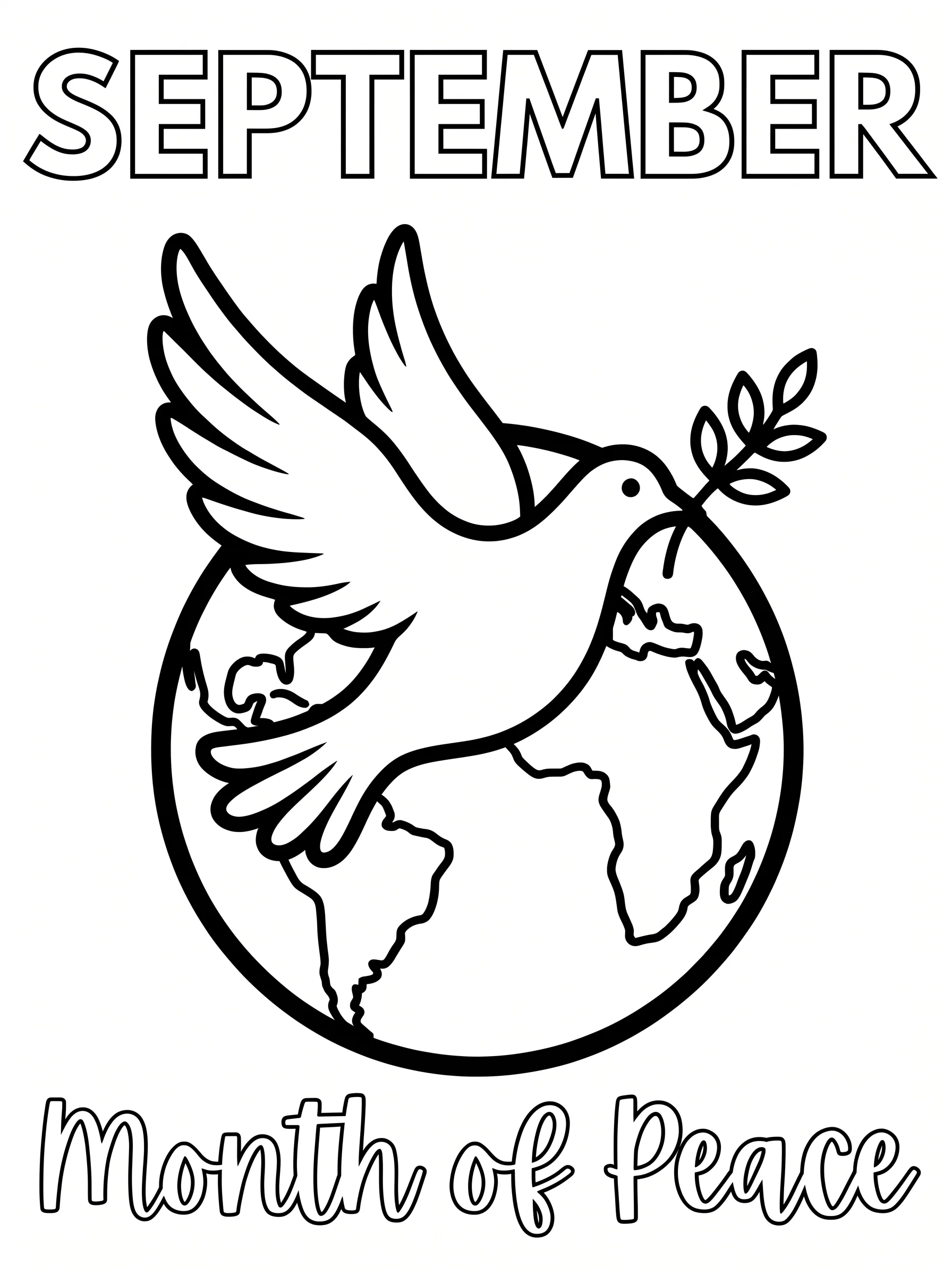 Peace Dove Flying Over the World