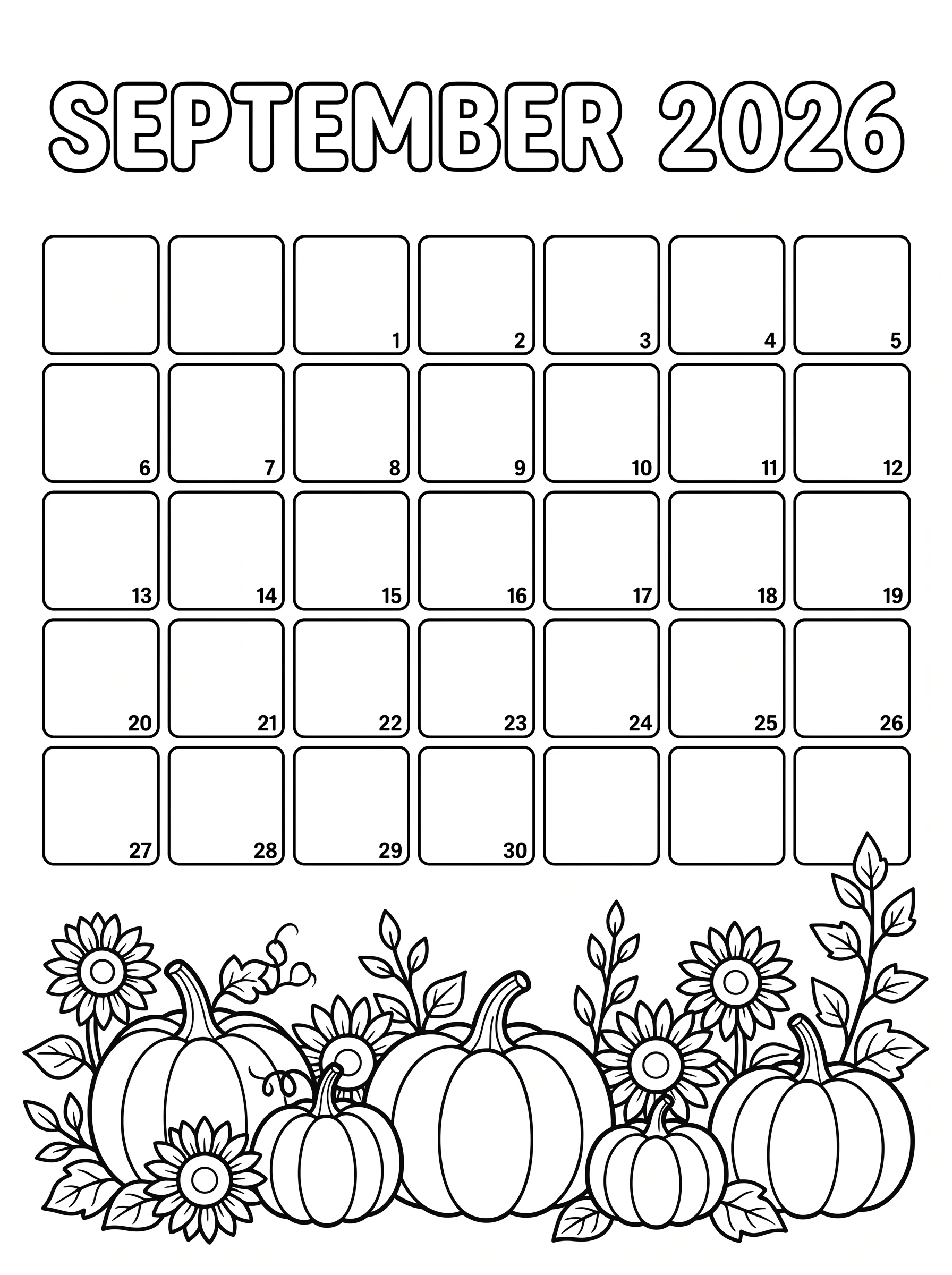 September 2026 Calendar Page