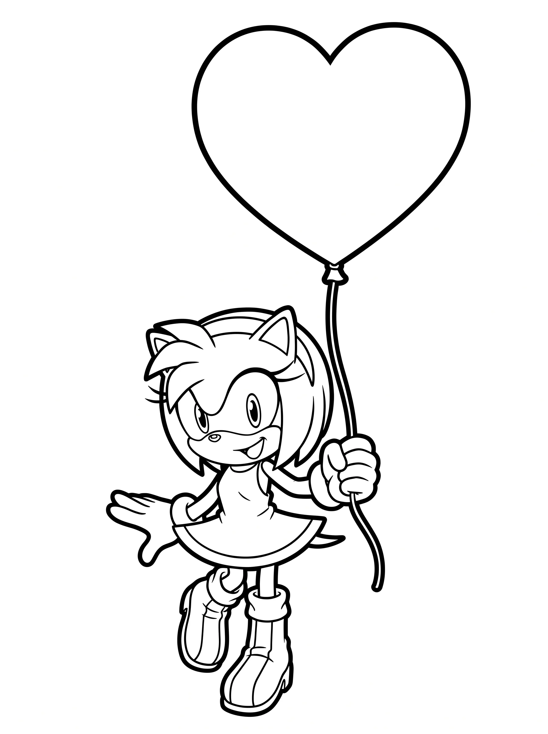 Amy Holding a Large Heart Balloon