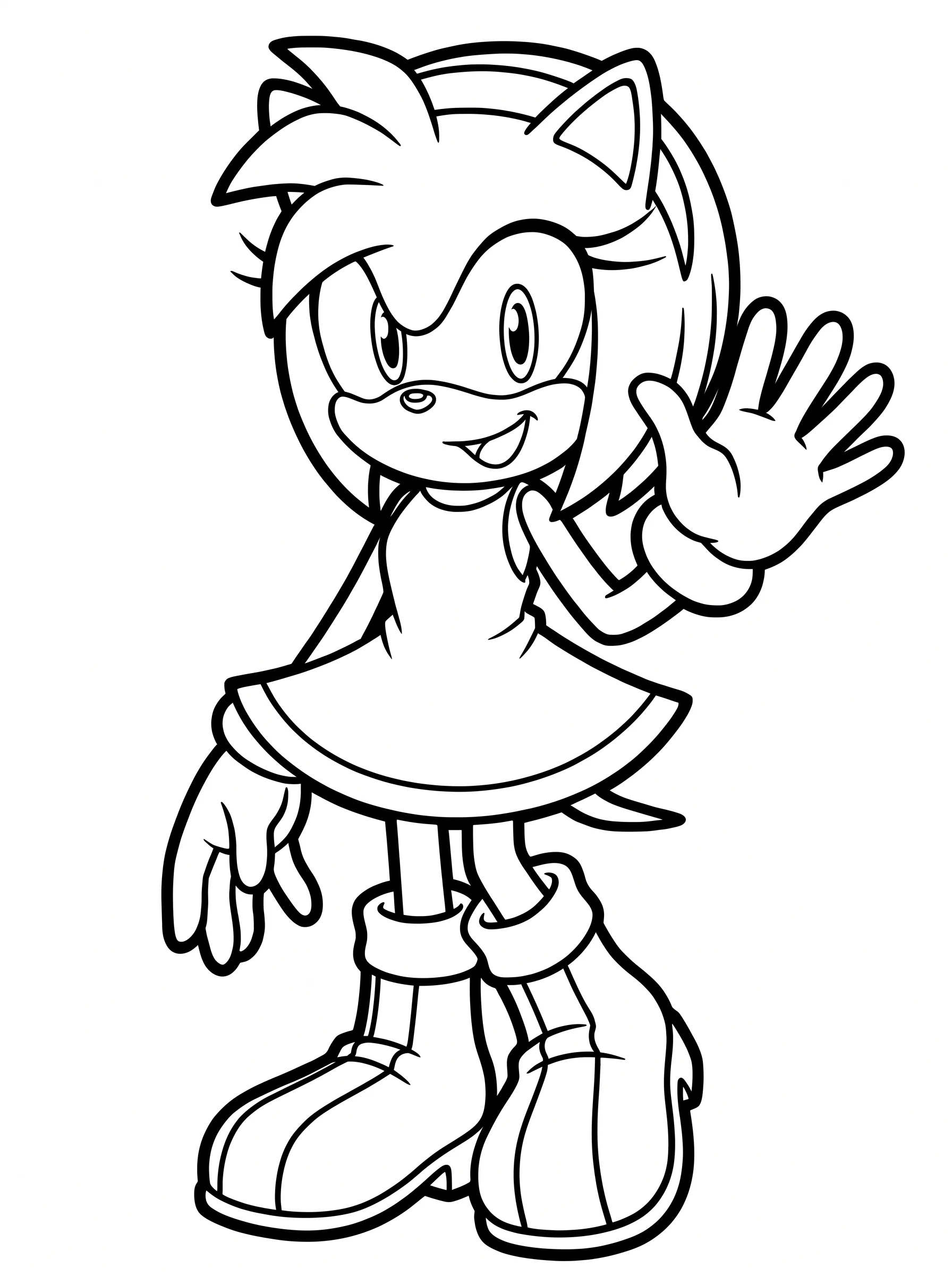 Amy Rose Waving in a Headband and Dress
