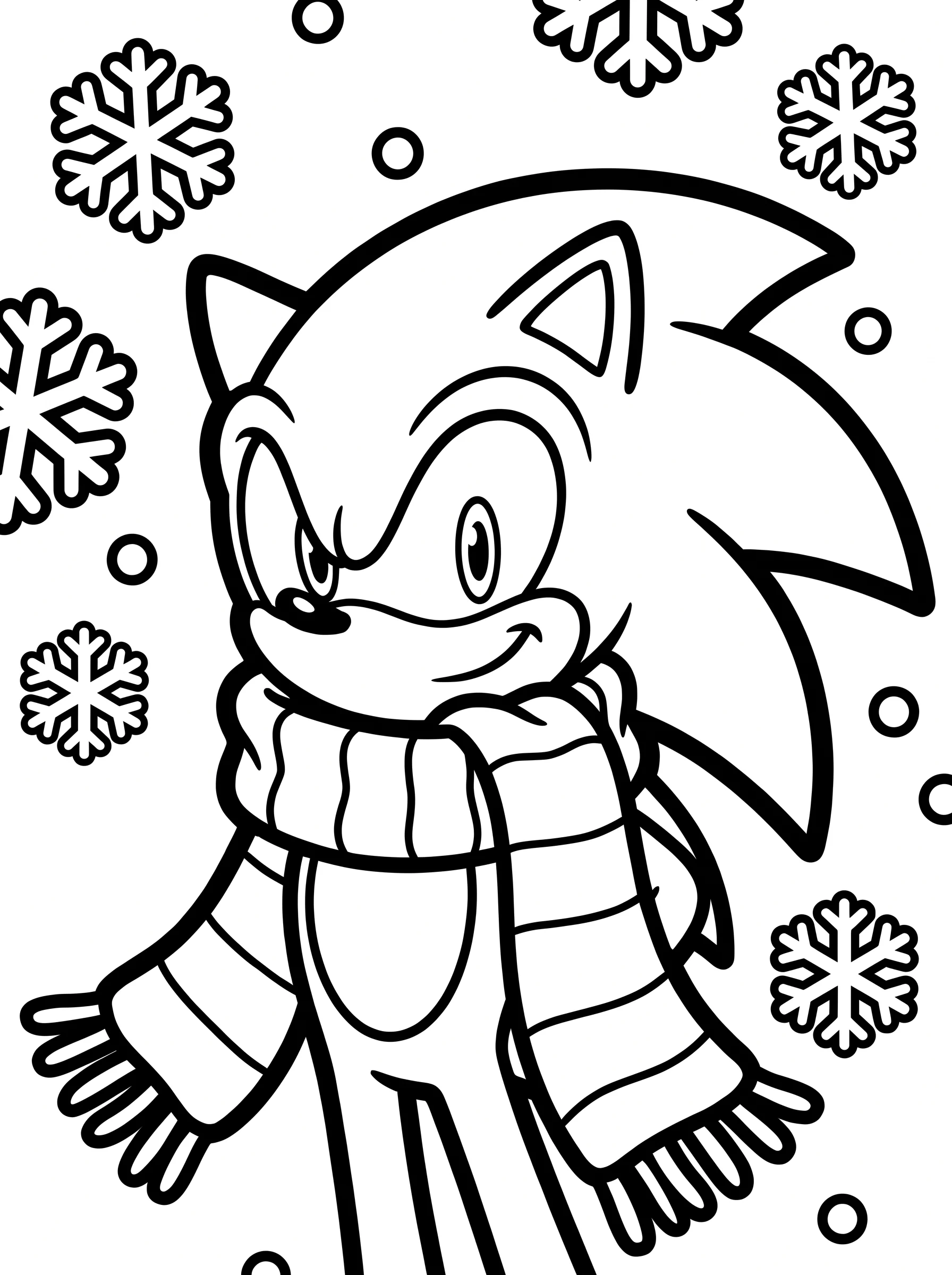 Cozy Winter Scarf and Falling Snowflakes