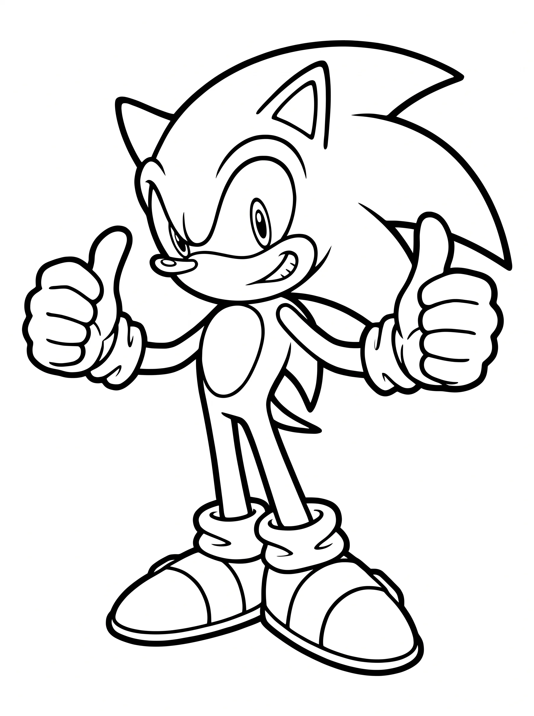 Double Thumbs Up Sonic Coloring Pages