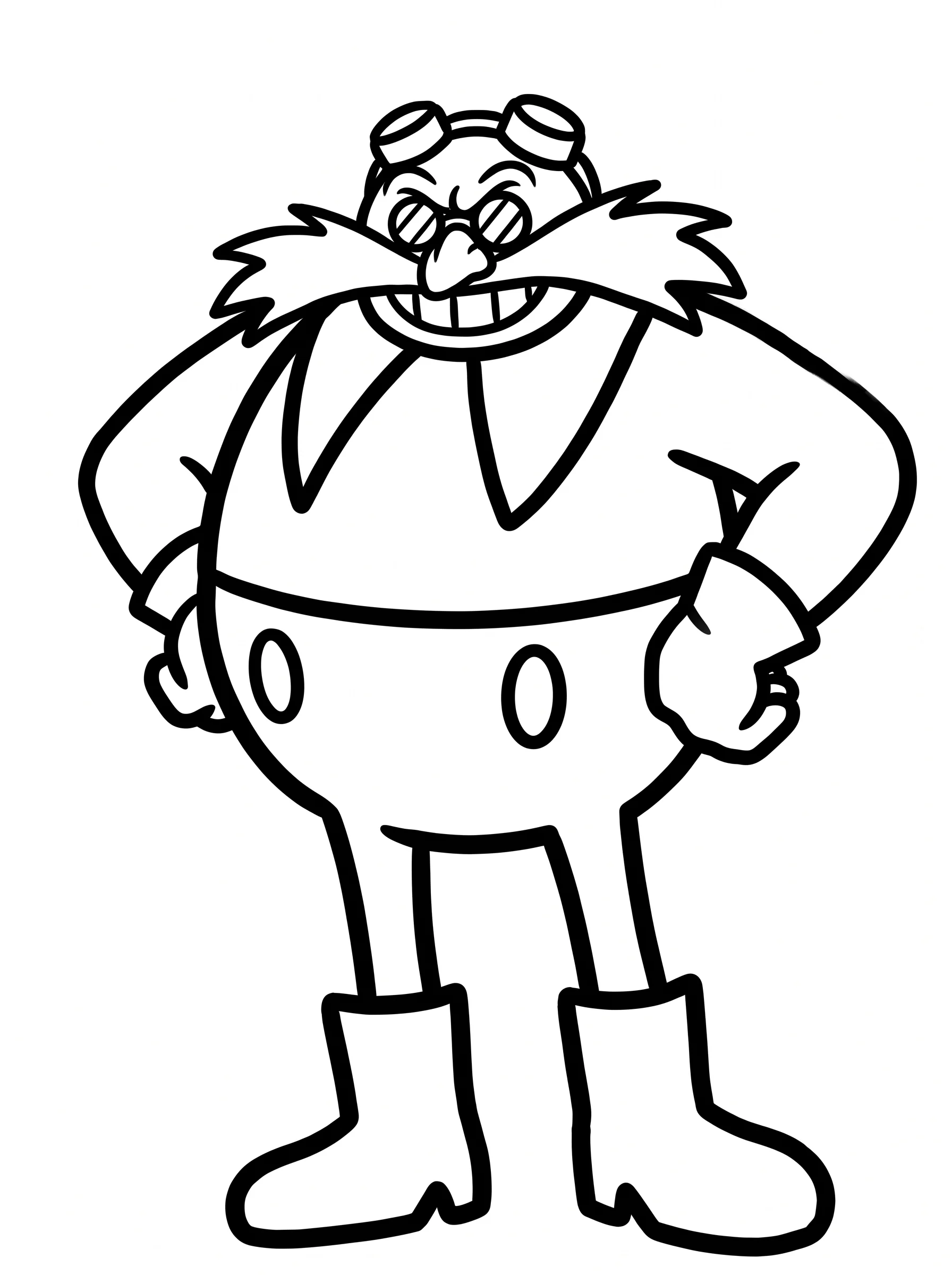 Dr Eggman Smiling with His Long Mustache
