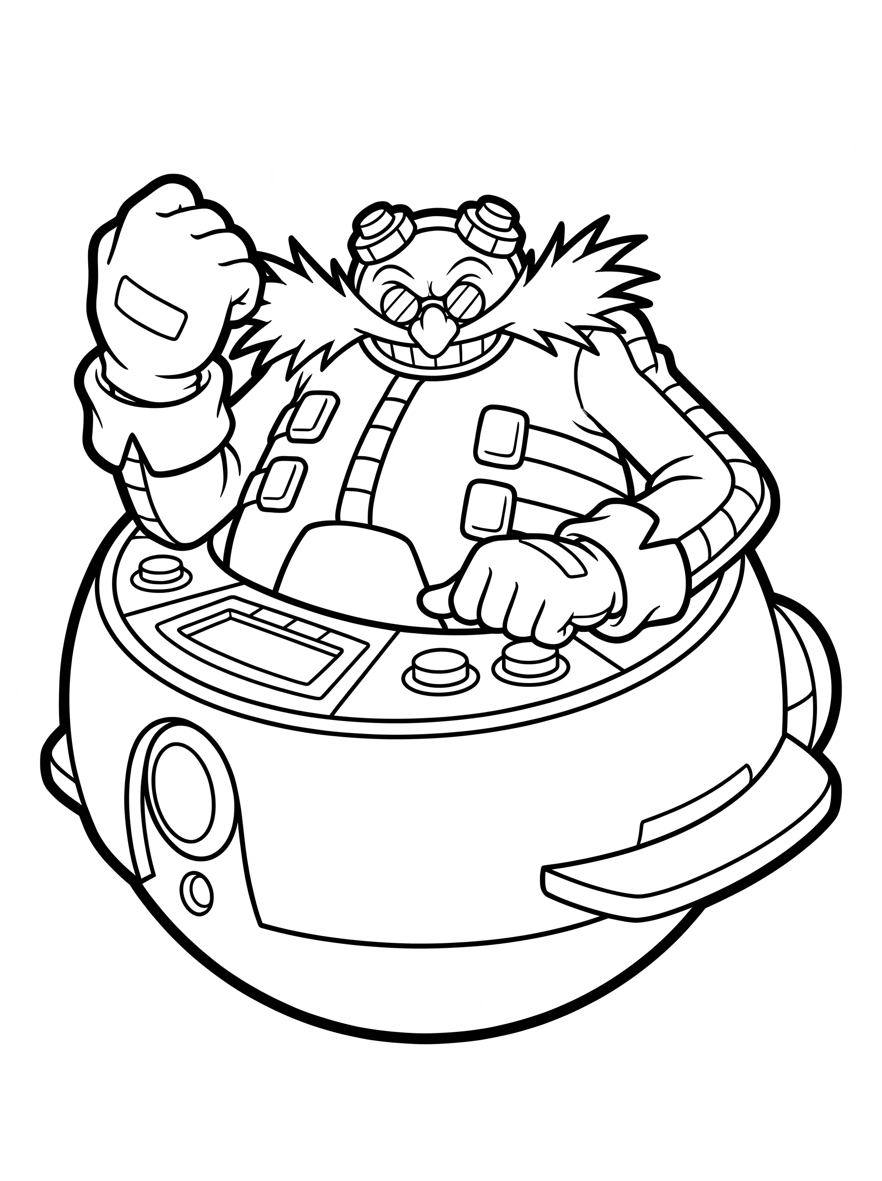 Dr Eggman Waving from the Egg Mobile