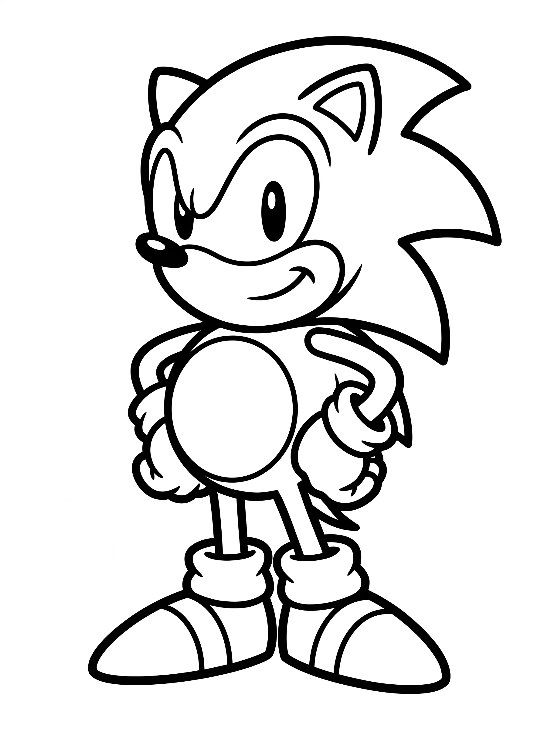 Retro Chubby Sonic Coloring Pages