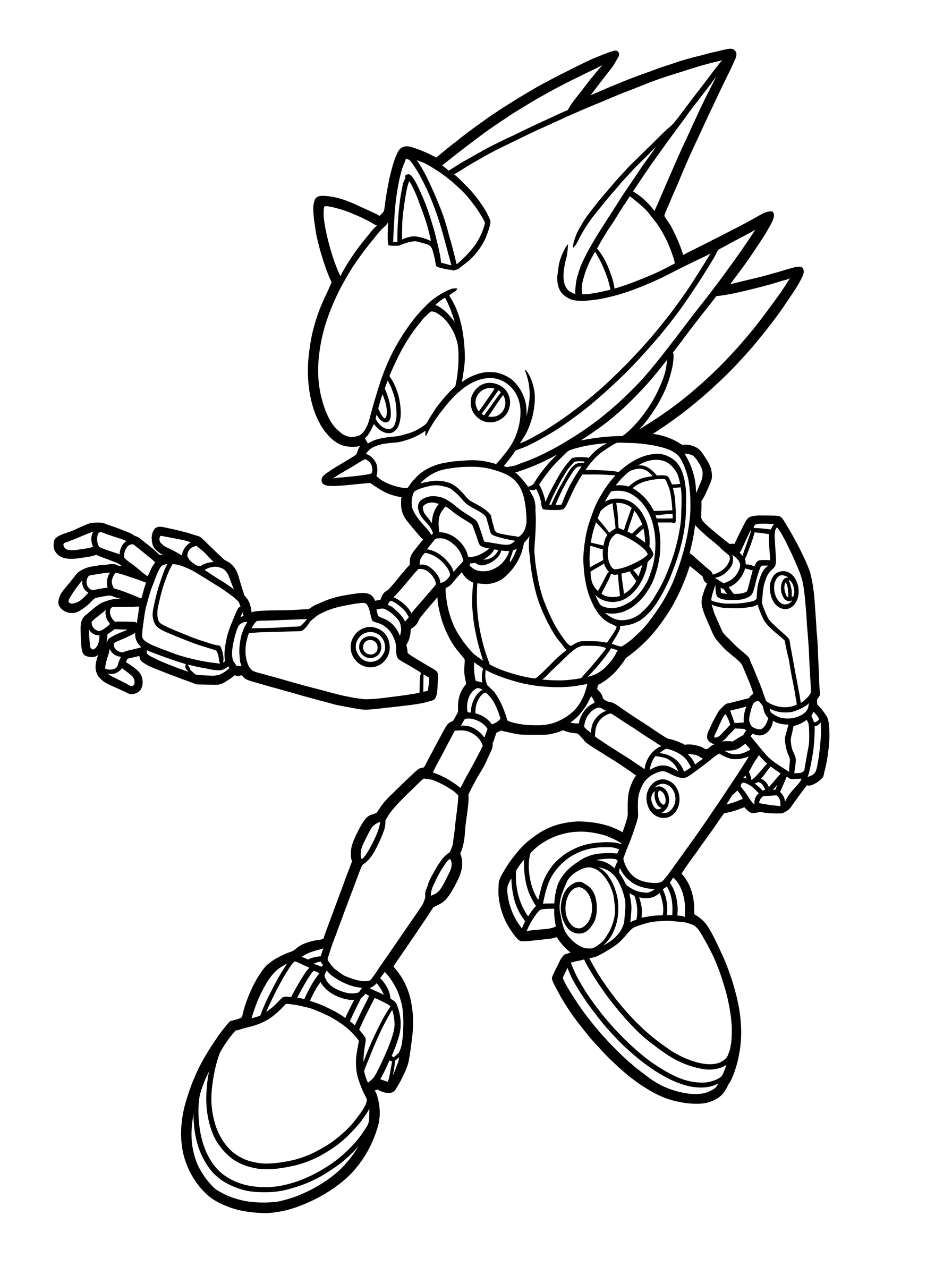 Sleek Metal Sonic Robotic Outline