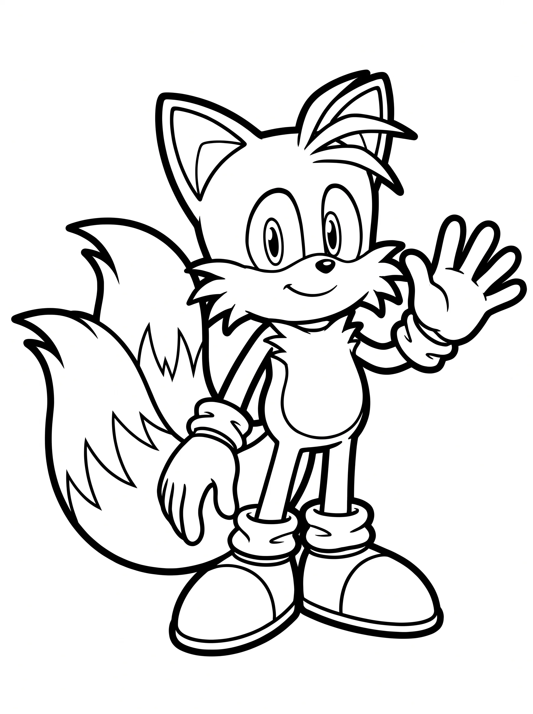 Tails Waving with Two Fluffy Tails