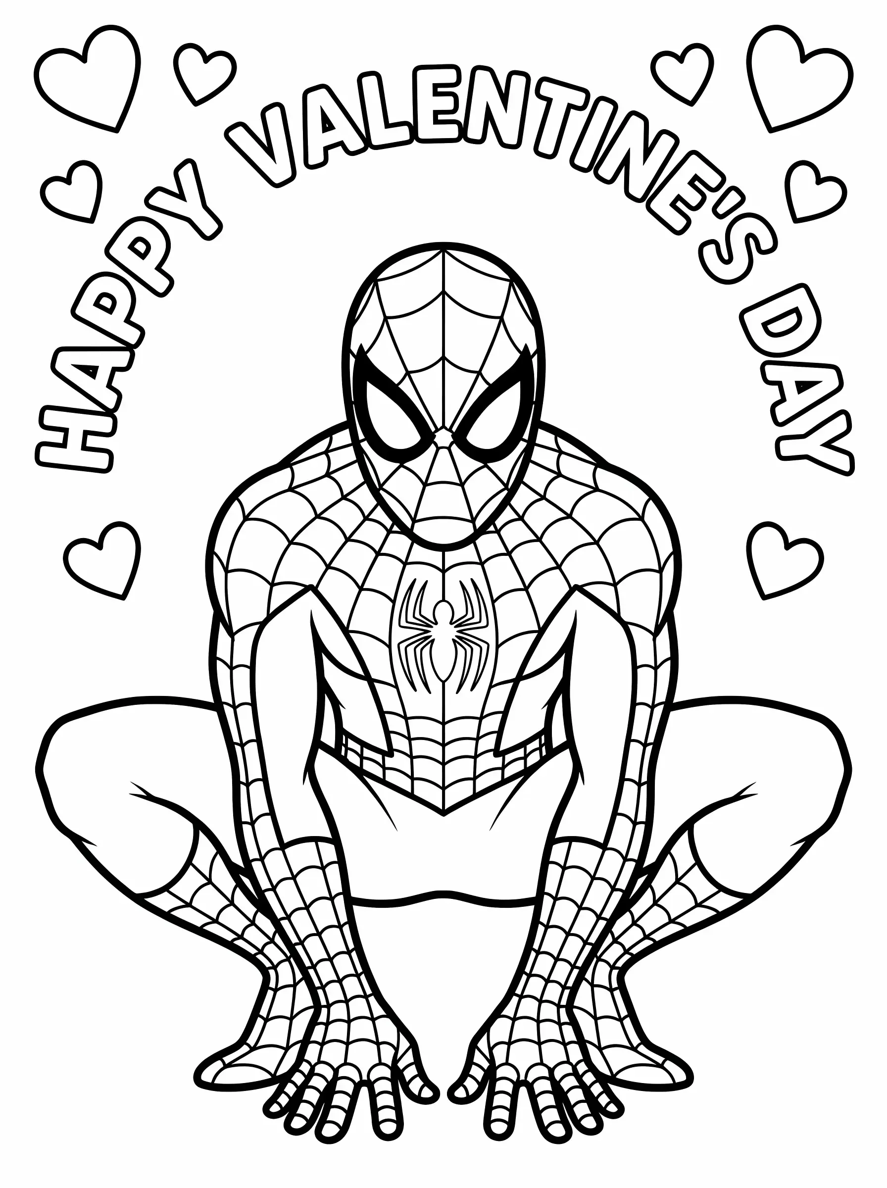 Crouching Spiderman Coloring Pages