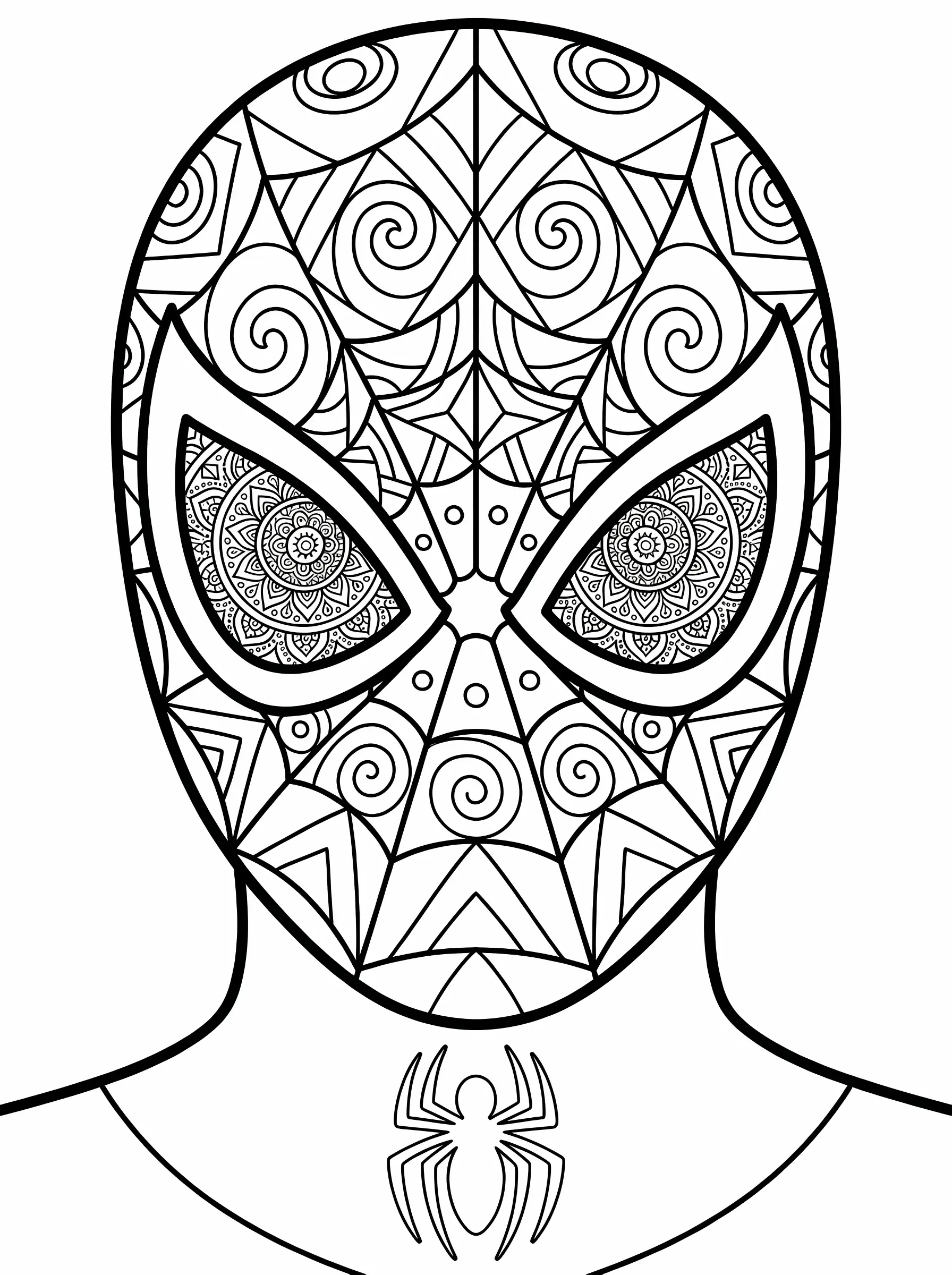 Detailed Mask with Floral Pattern Outlines