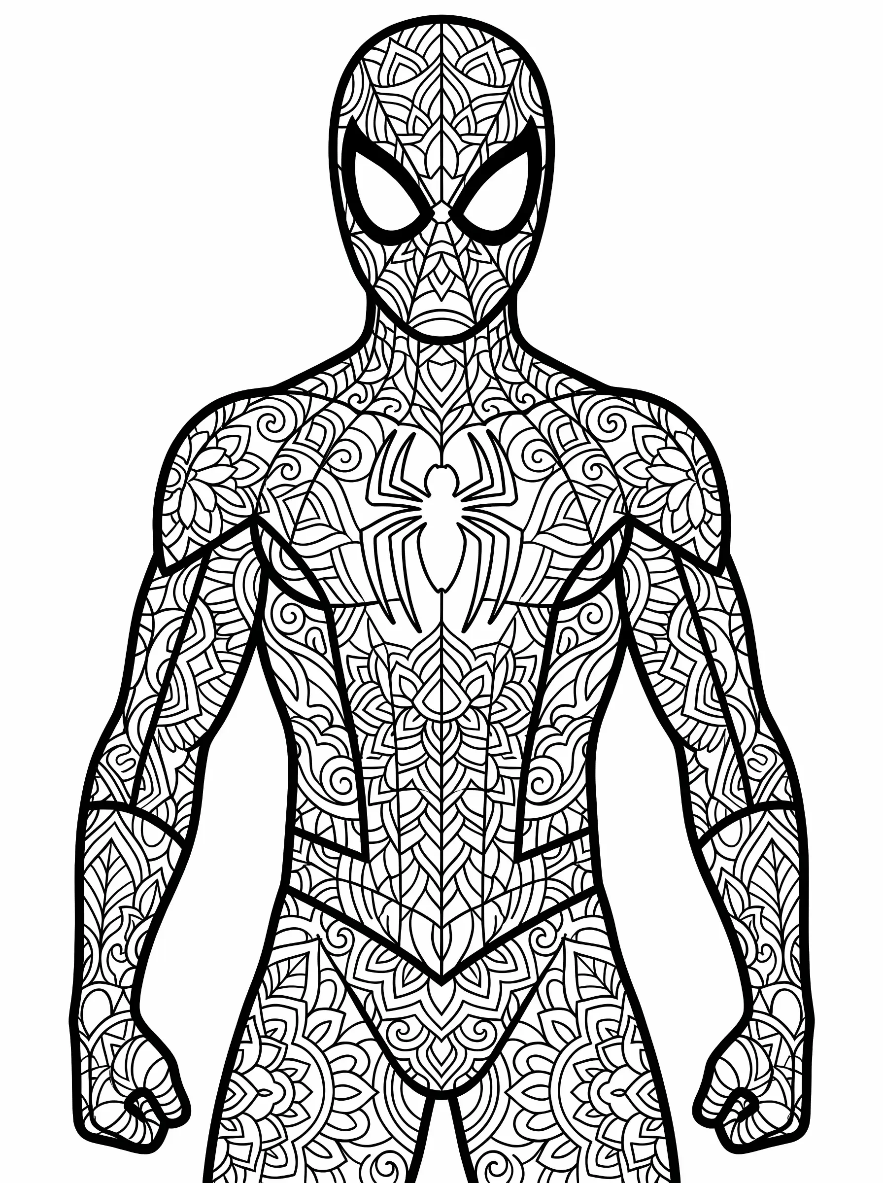 Heroic Pose with Mandala Suit Patterns