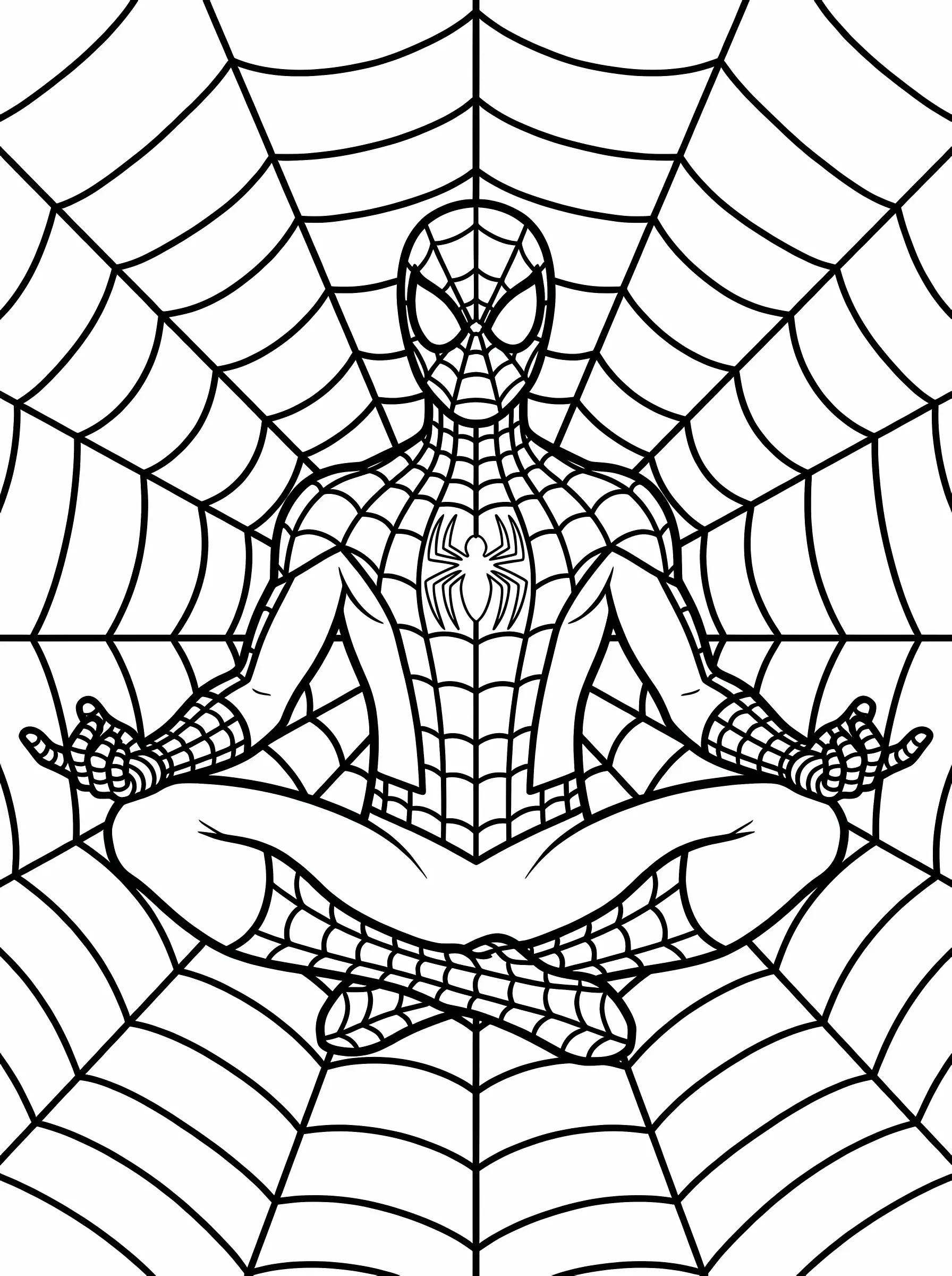 Peaceful Meditation on a Round Web