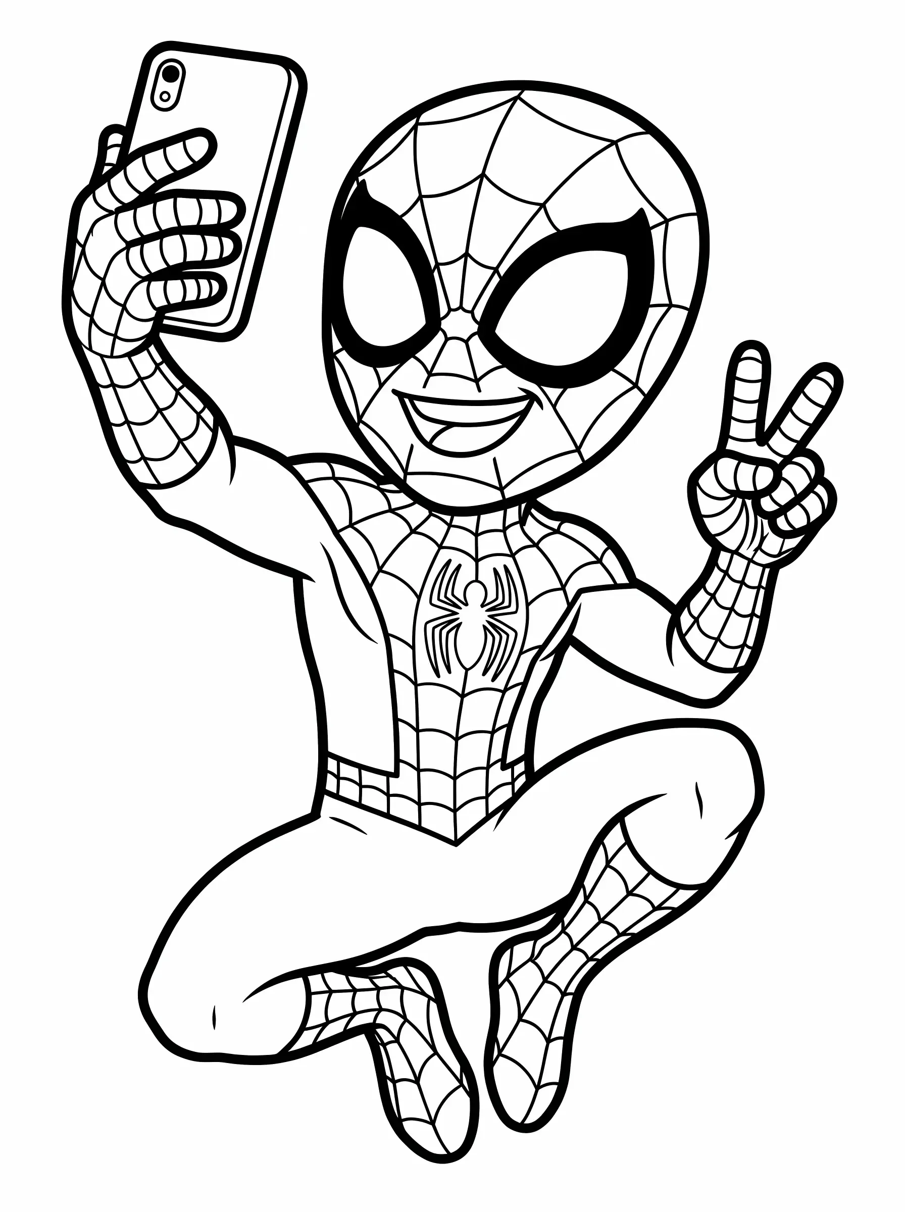 Smiling Spidey Taking a Phone Selfie