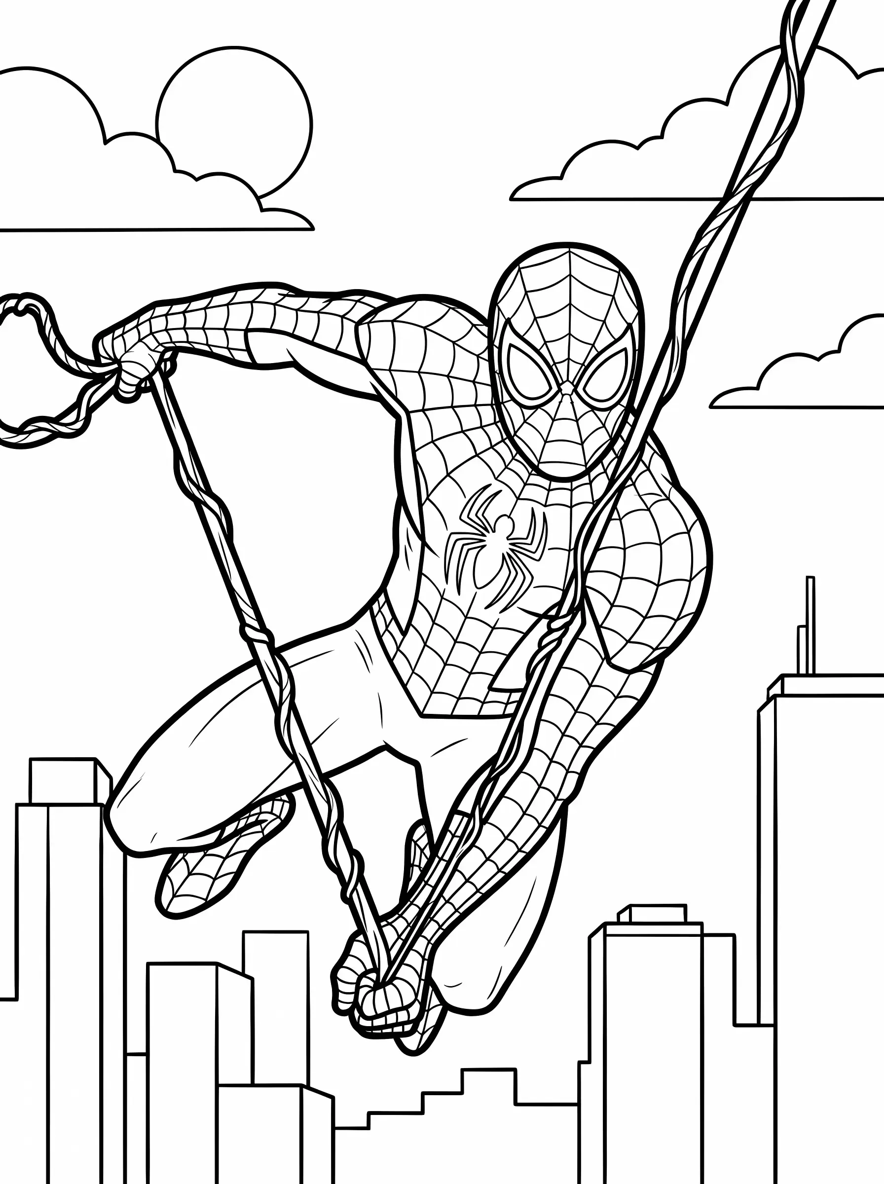 Swinging Past Simple City Skyscrapers