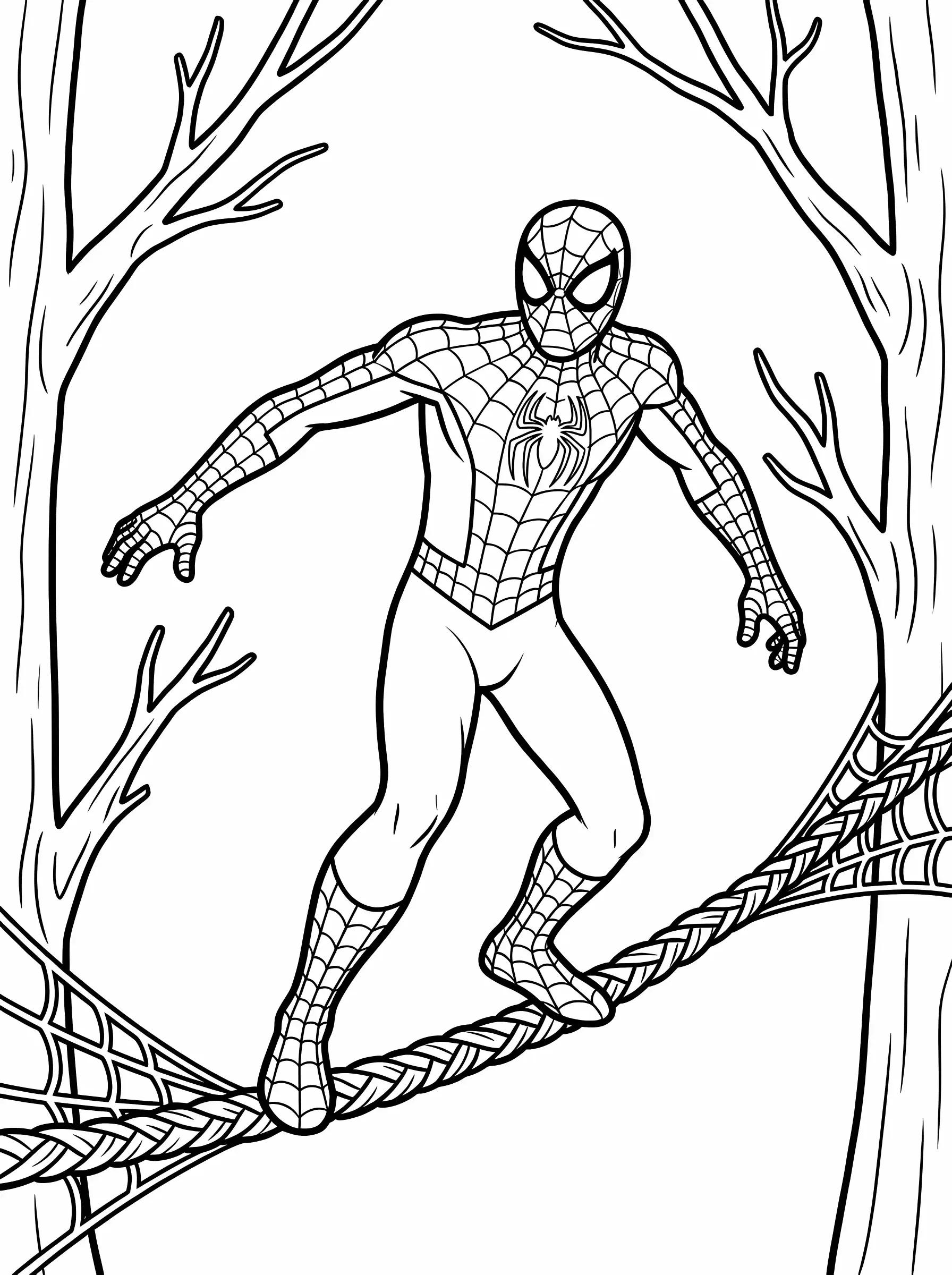 Tightrope Walking Between Cartoon Trees