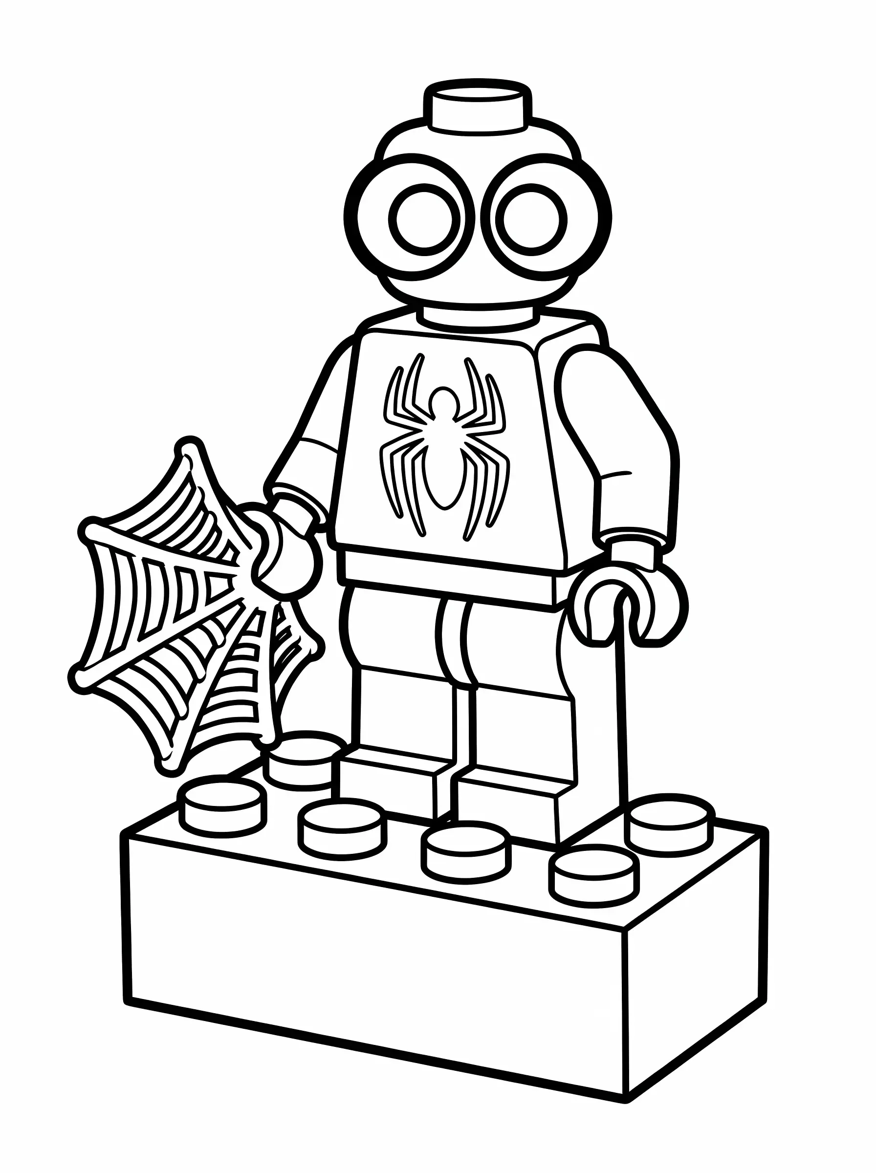 Toy Block Hero Standing on a Large Brick