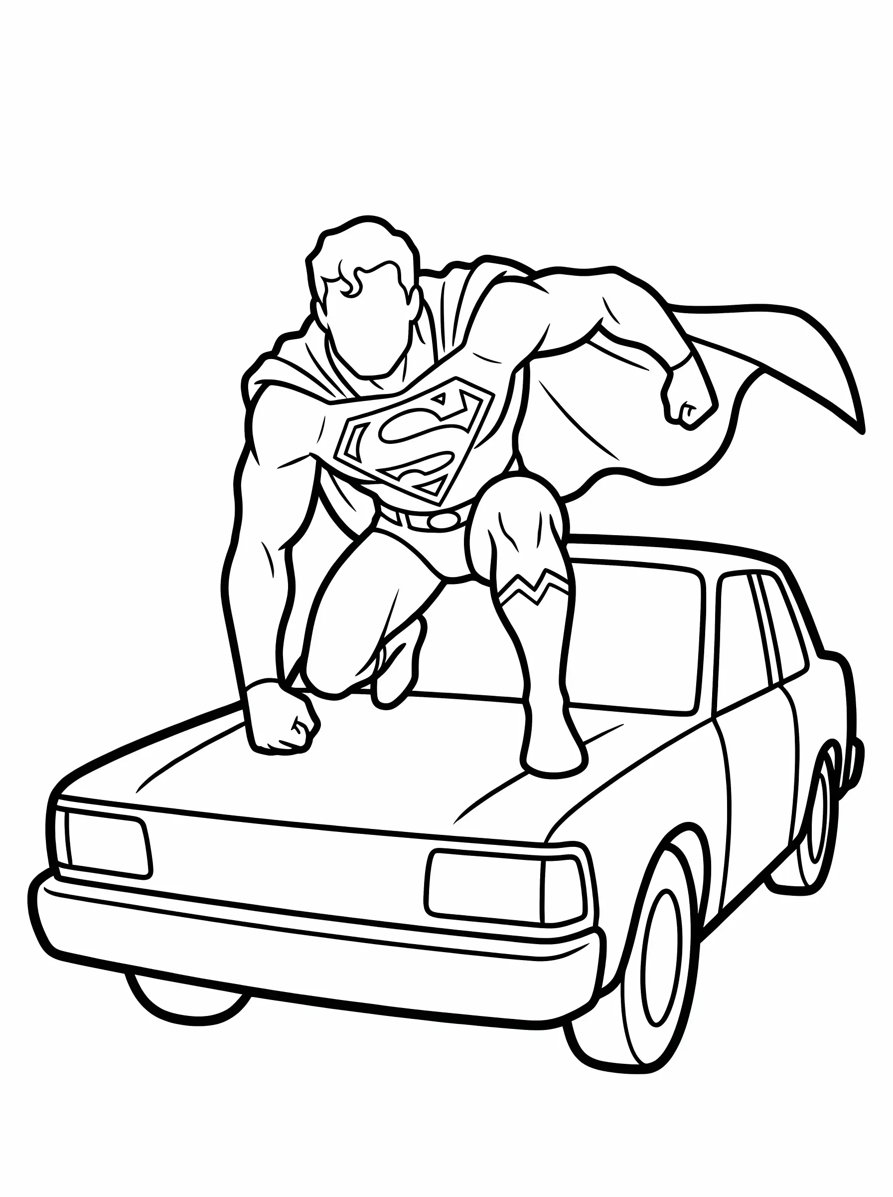Crouching Low on a Car Hood