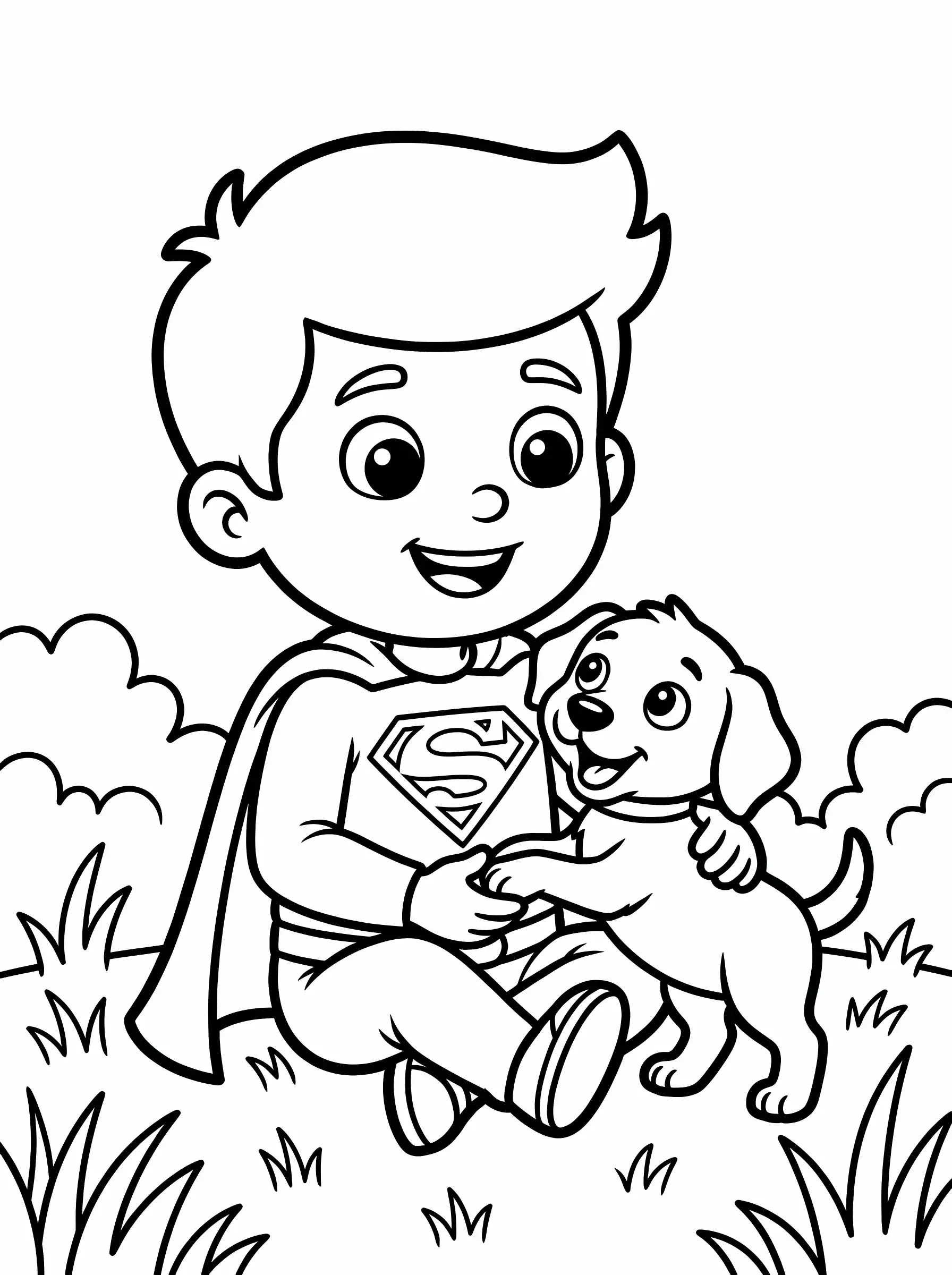 Little Hero Playing with a Puppy