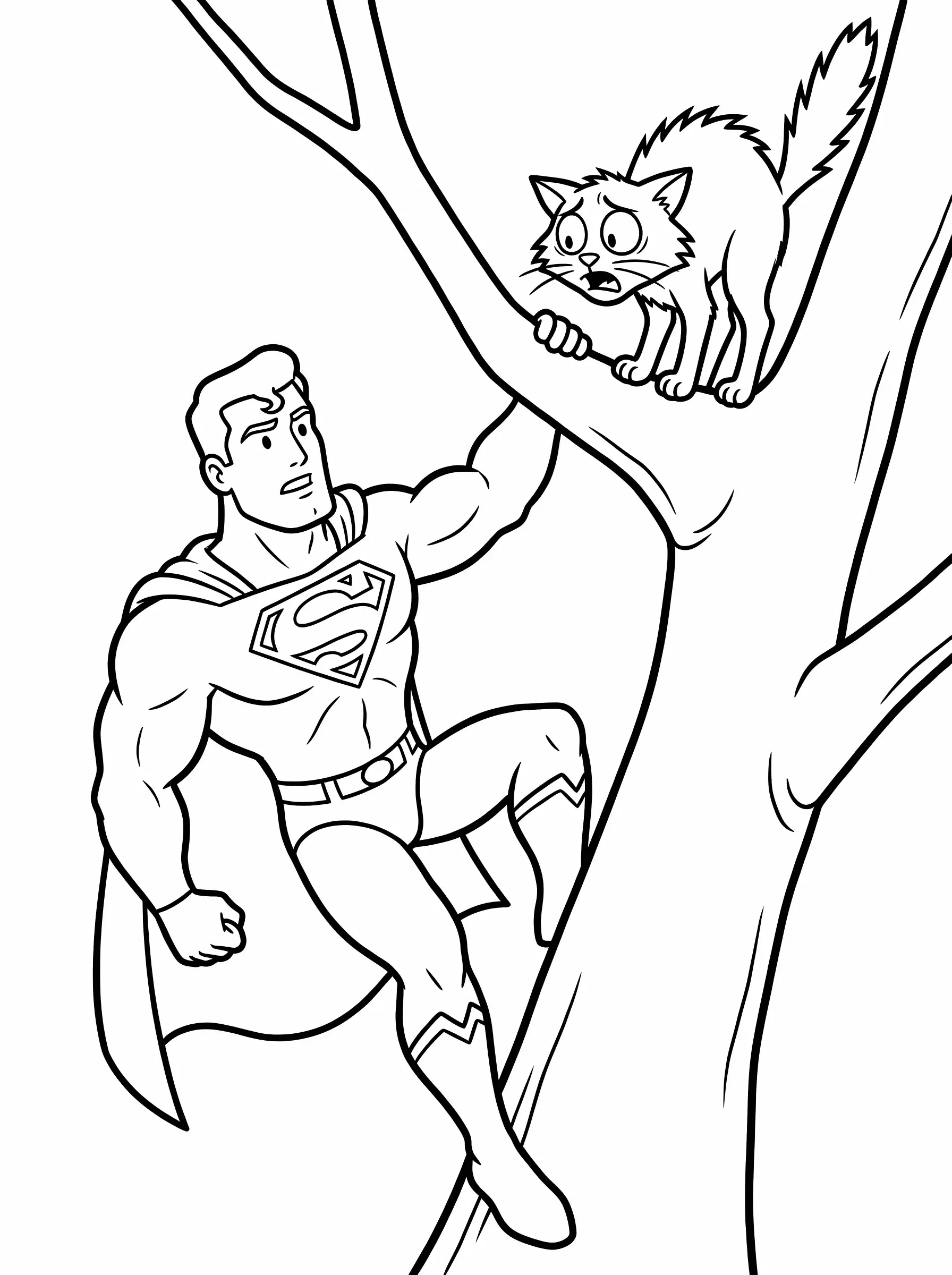 Rescuing a Scared Cat from a Tree